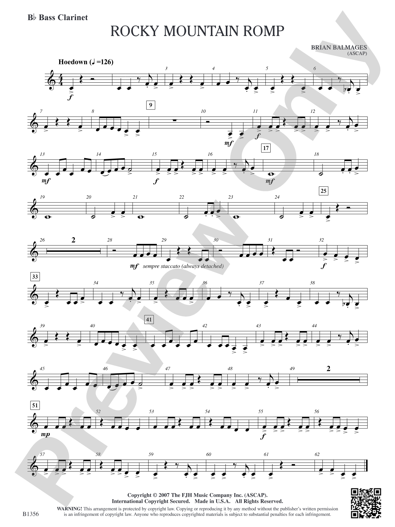 Rocky Mountain Romp: B-flat Bass Clarinet