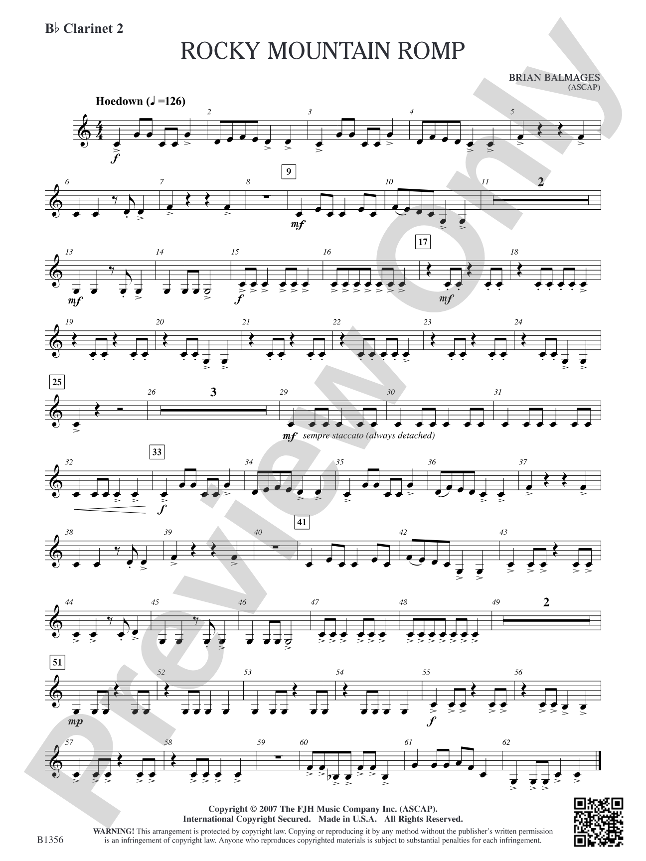 Rocky Mountain Romp: B-flat Clarinet 2