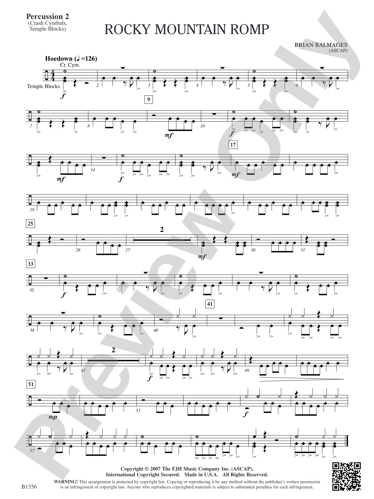Rocky Mountain Romp: Percussion 2