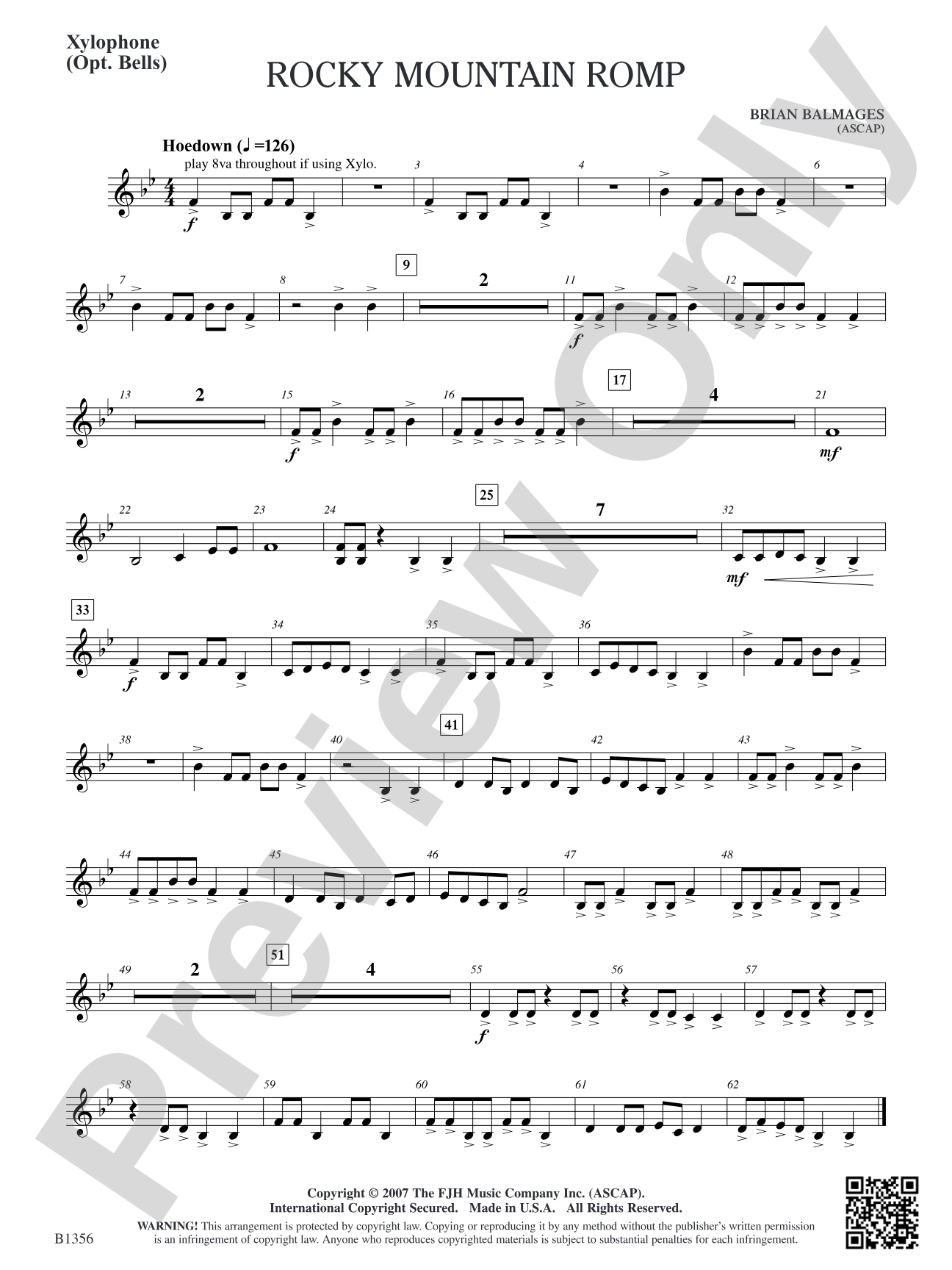 Rocky Mountain Romp: Xylophone (Opt. Bells)