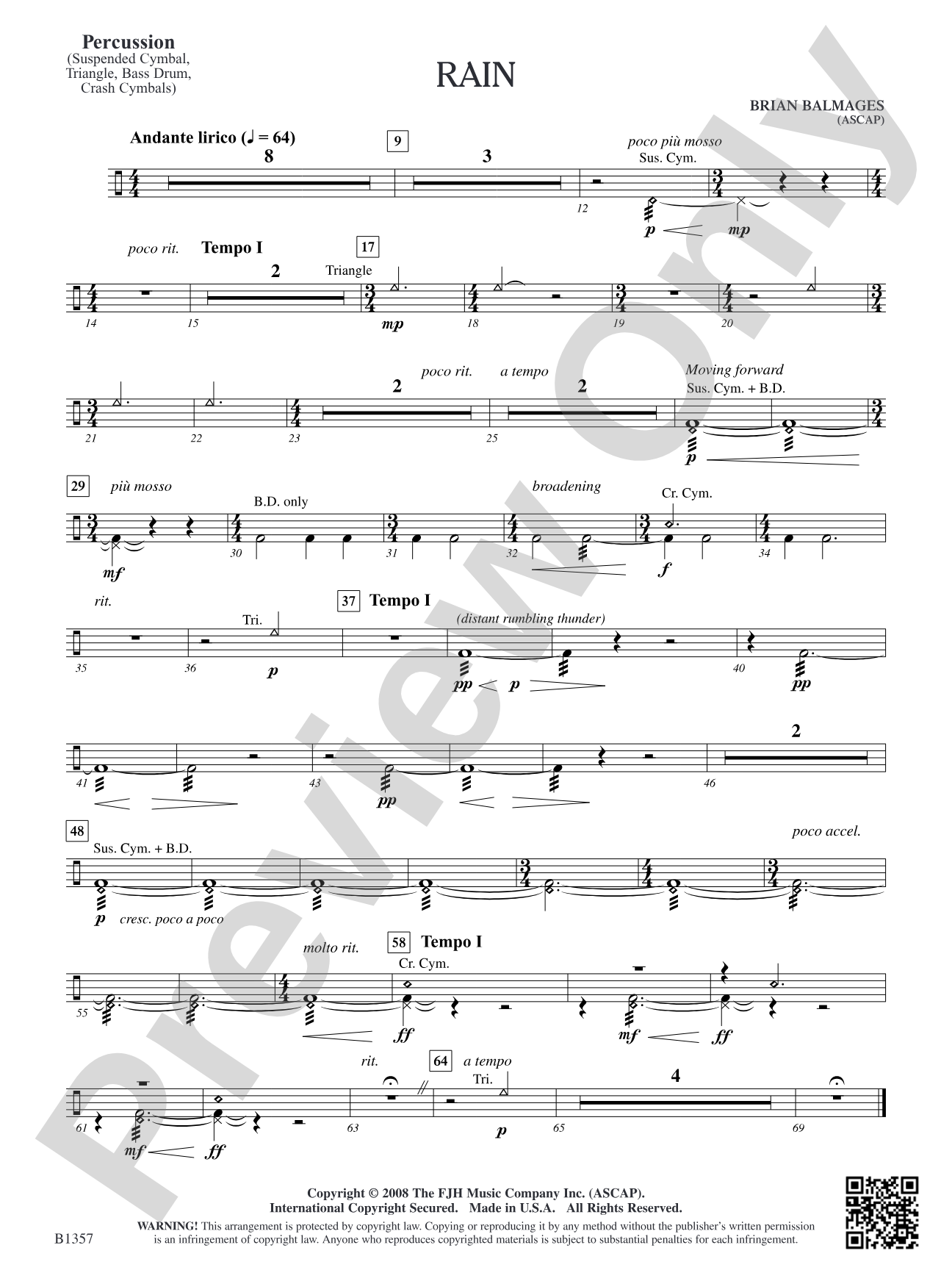 Rain: Percussion