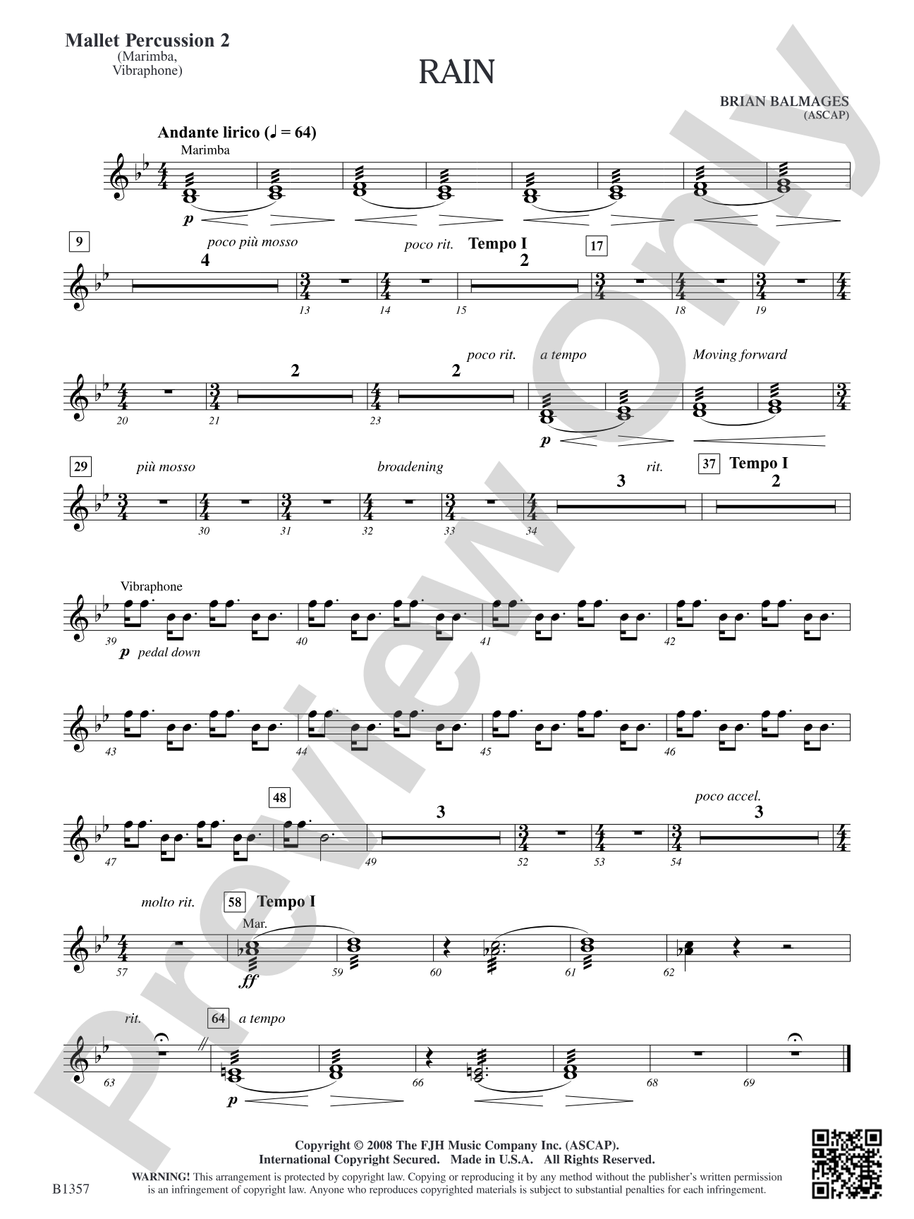 Rain: Mallet Percussion 2