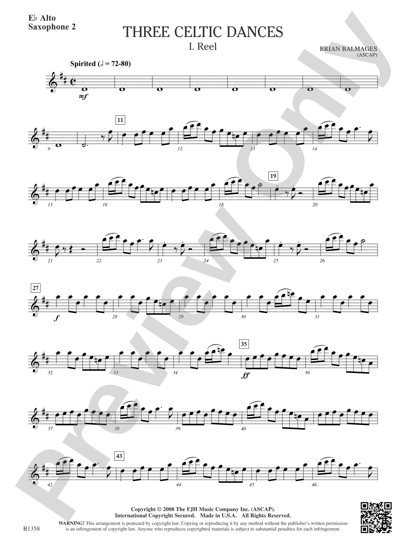 Three Celtic Dances: E-flat Alto Saxophone 2