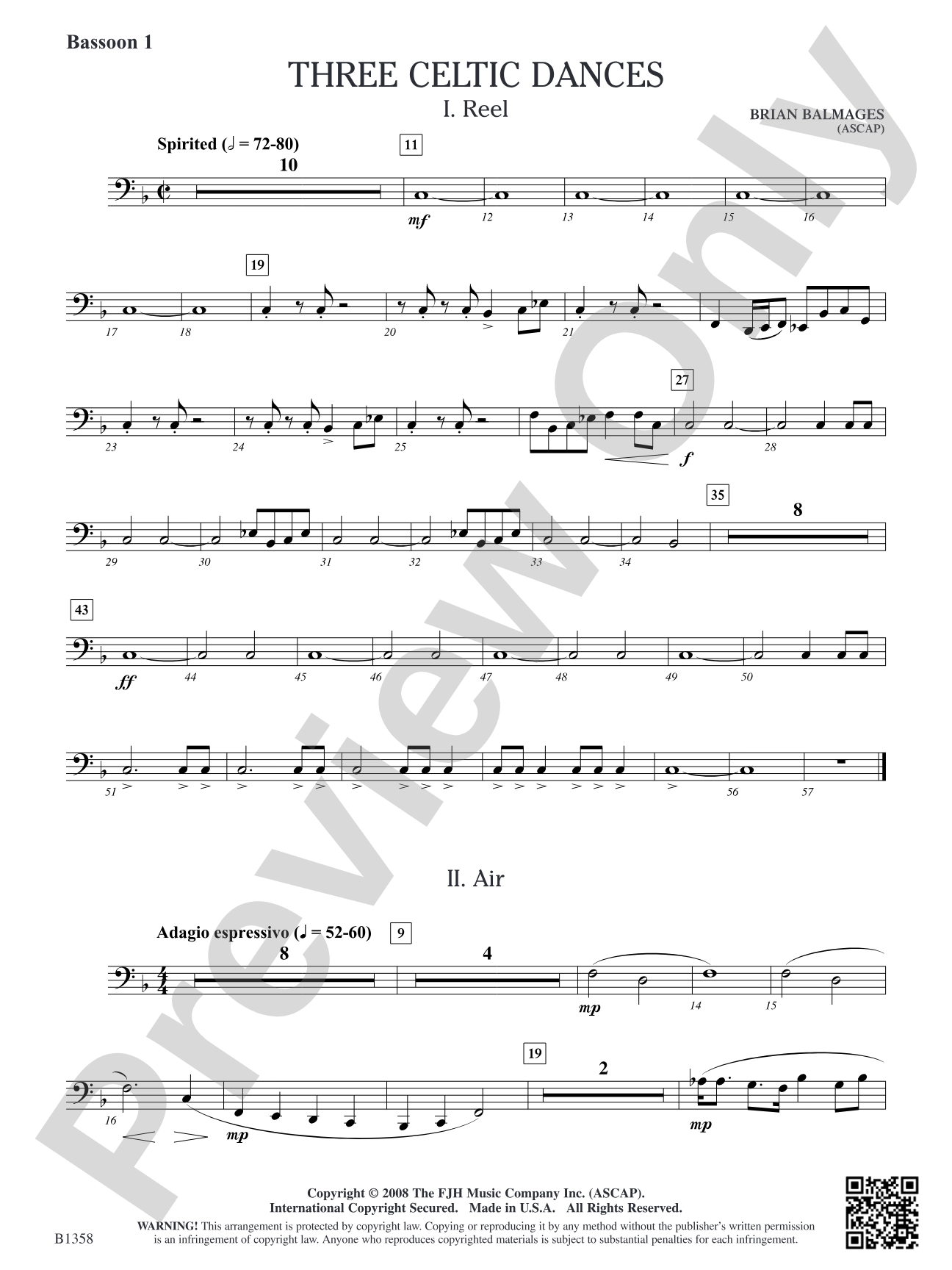 Three Celtic Dances: Bassoon 1