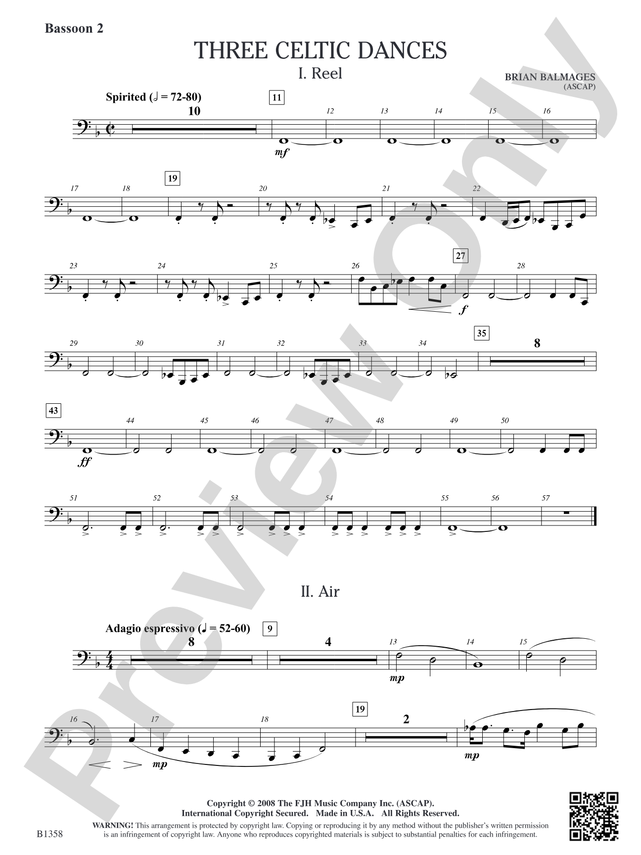 Three Celtic Dances: Bassoon 2