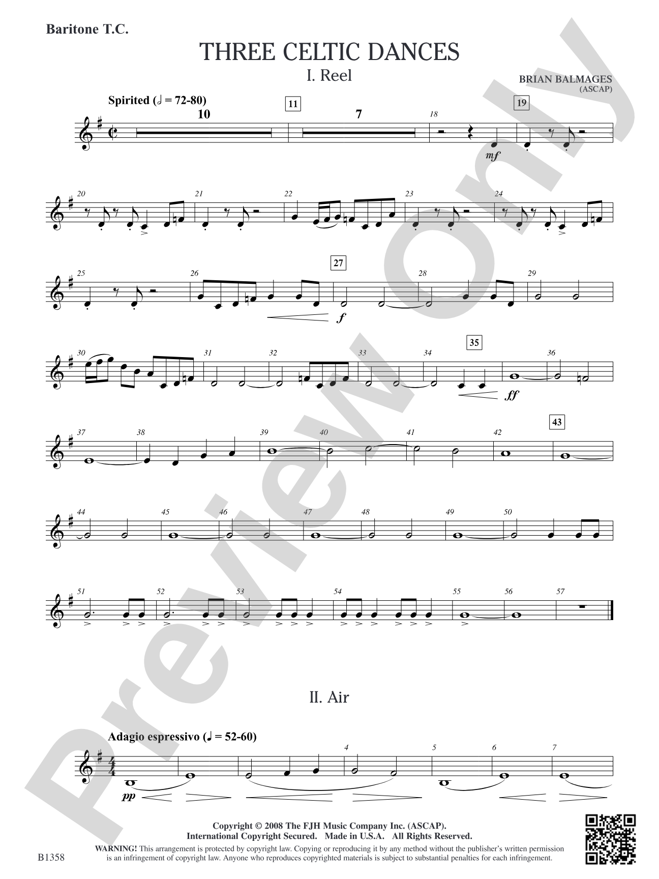 Three Celtic Dances: Baritone T.C.