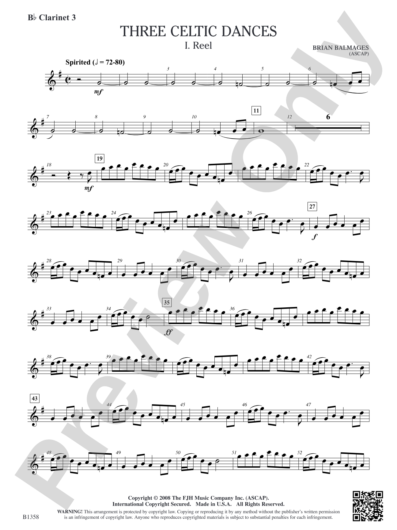 Three Celtic Dances: B-flat Clarinet 3