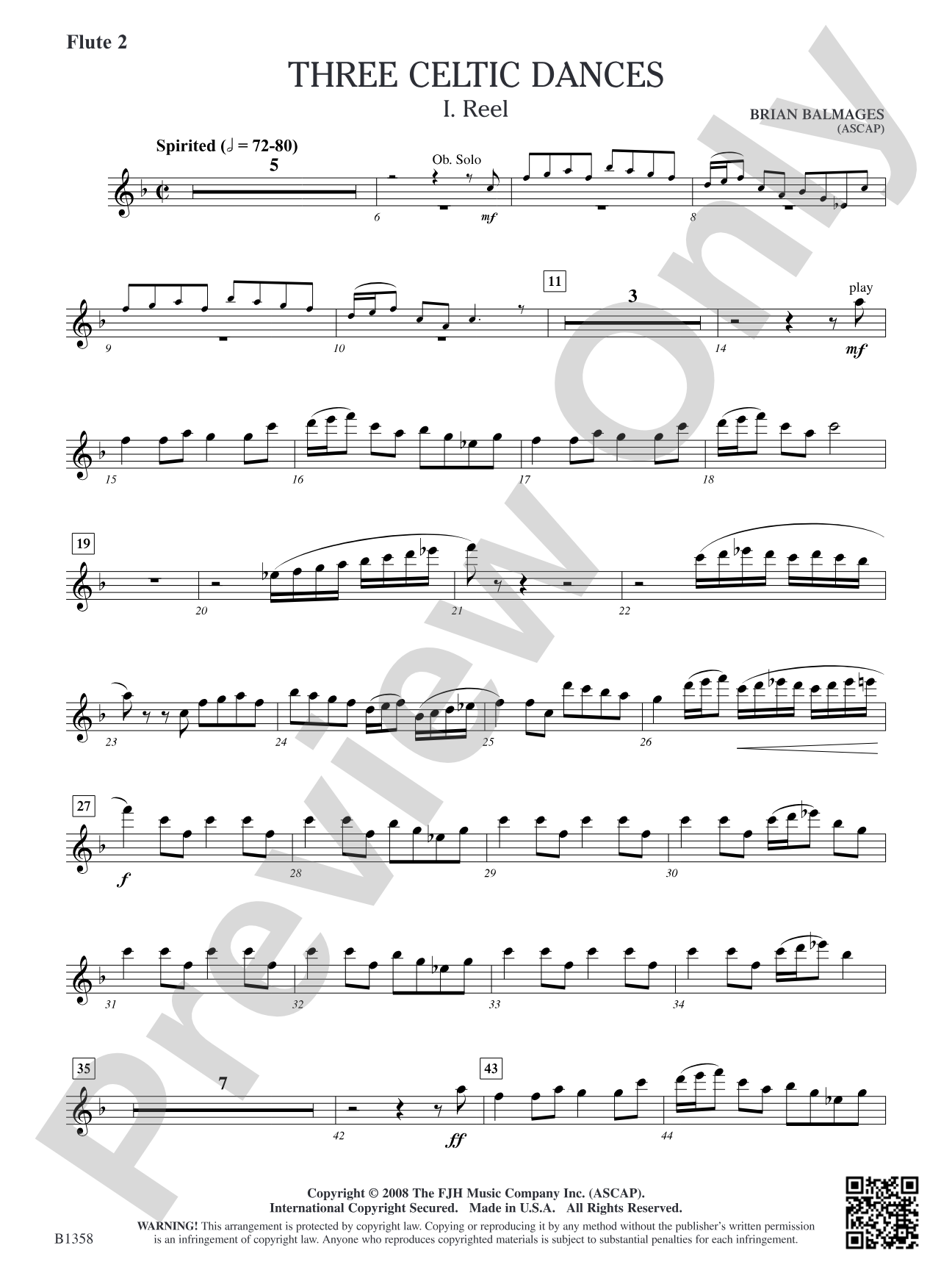 Three Celtic Dances: Flute 2