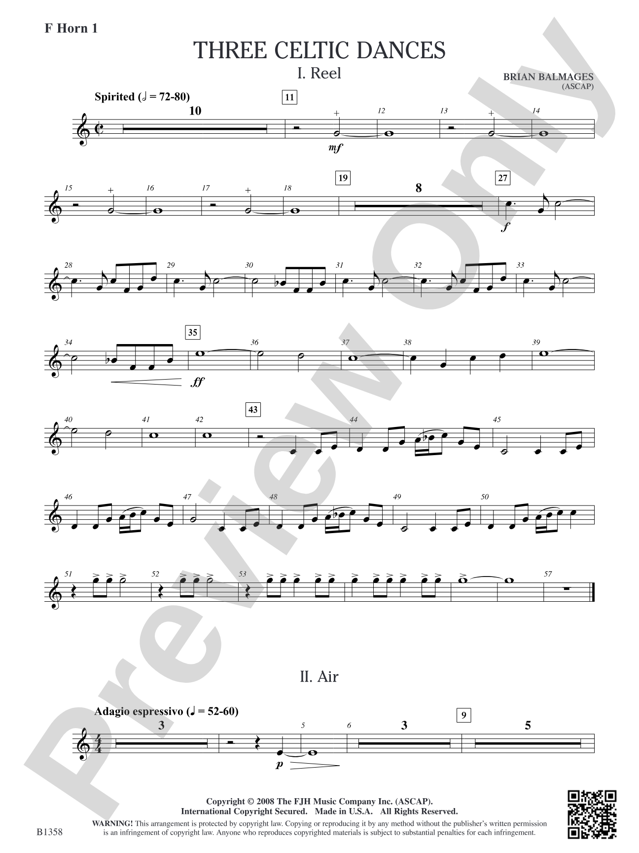 Three Celtic Dances: F Horn 1