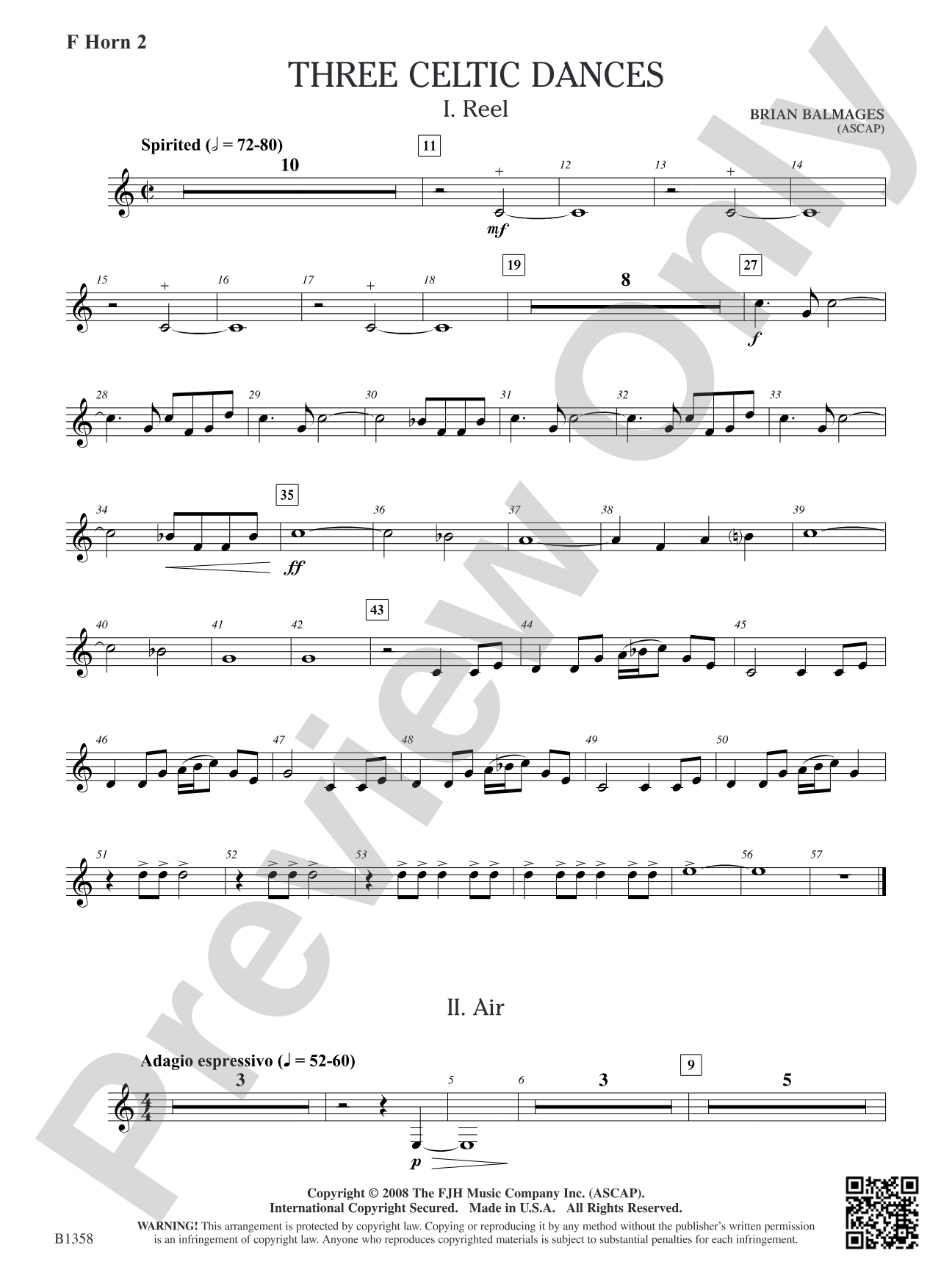 Three Celtic Dances: F Horn 2