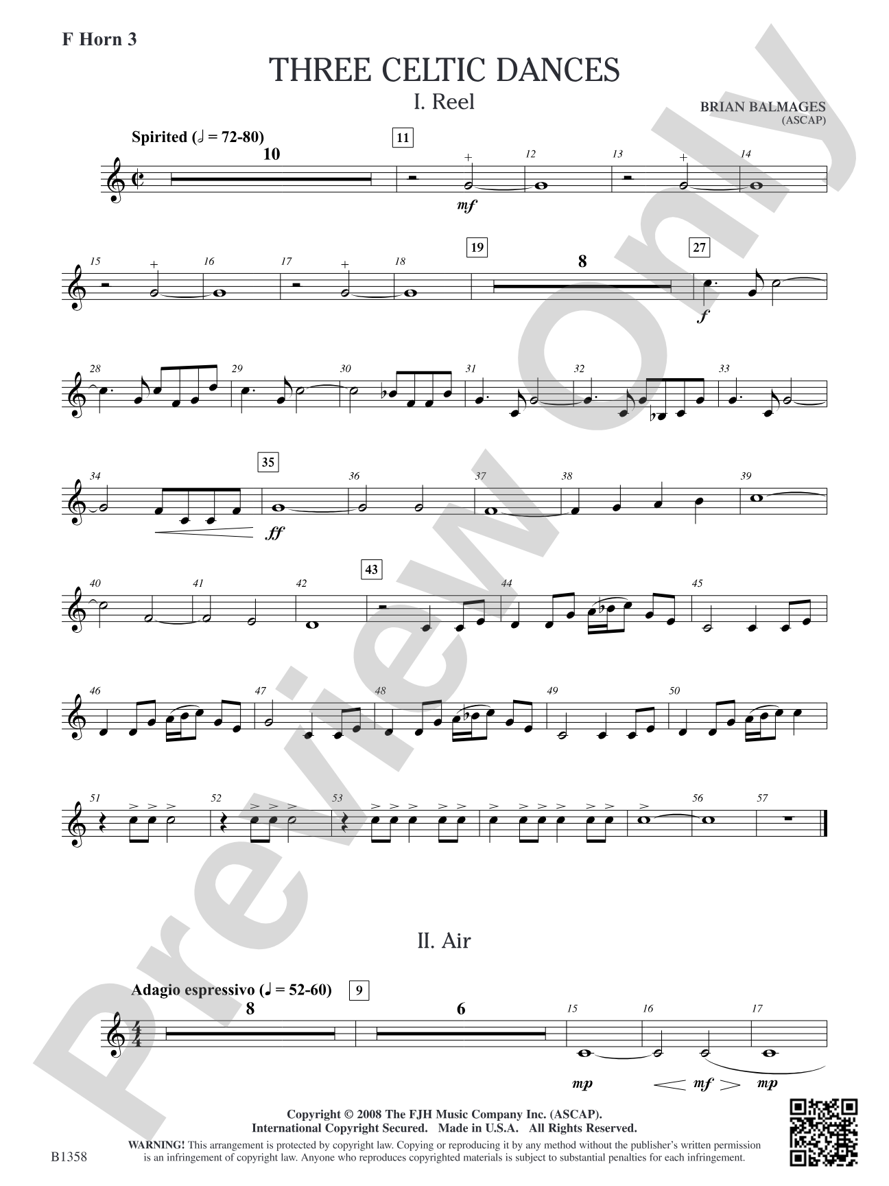 Three Celtic Dances: F Horn 3