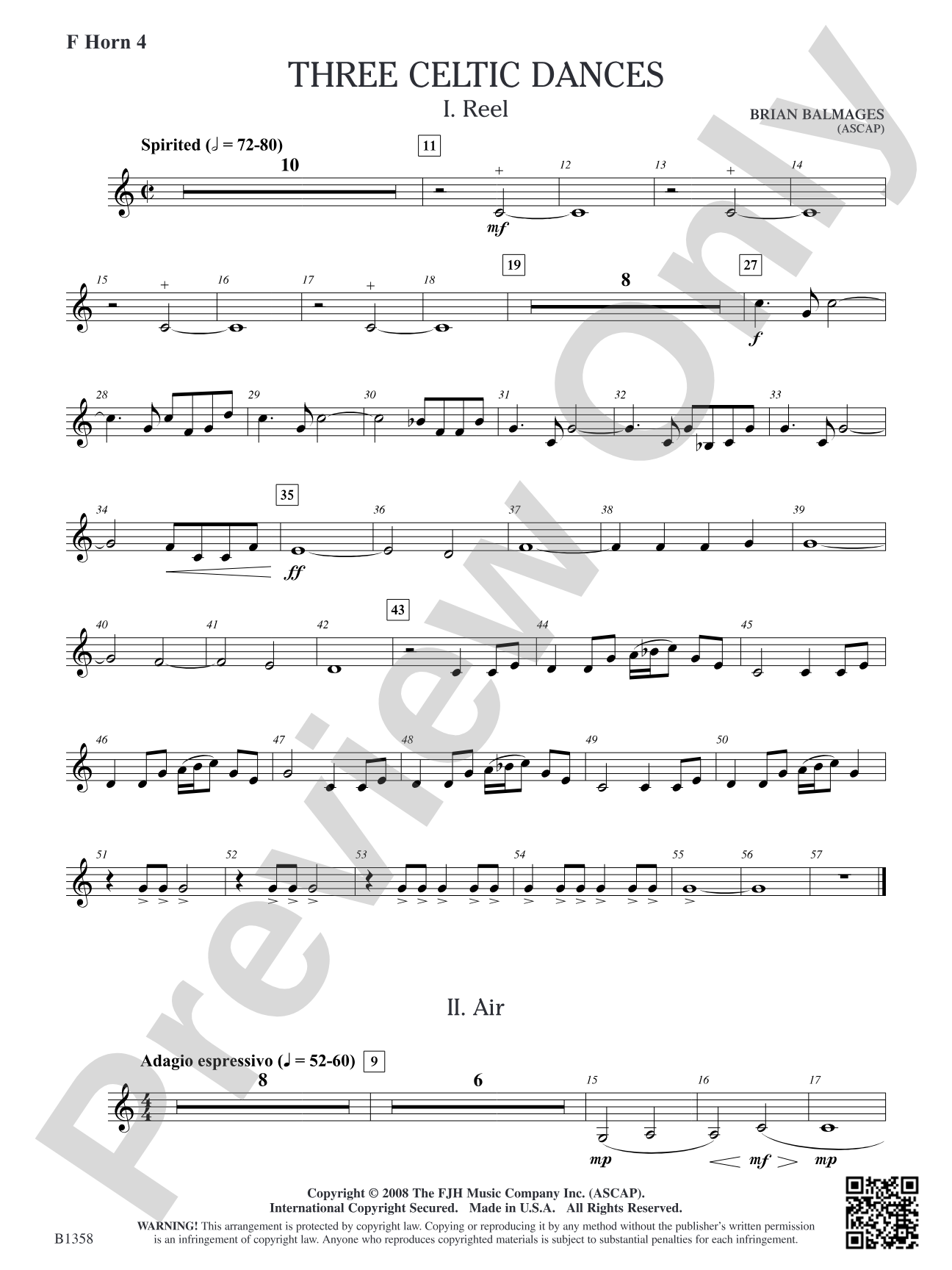 Three Celtic Dances: F Horn 4