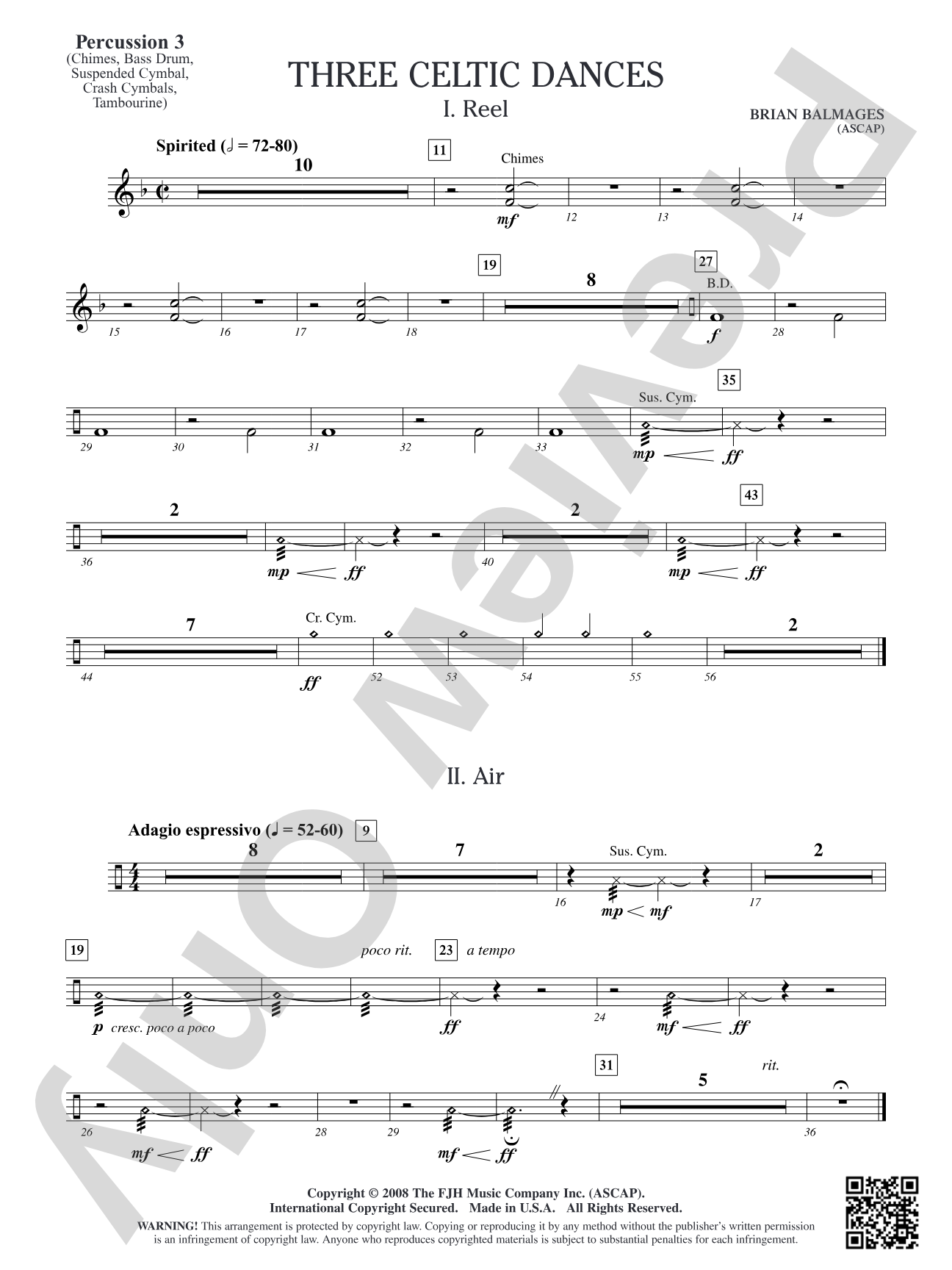 Three Celtic Dances: Percussion 3