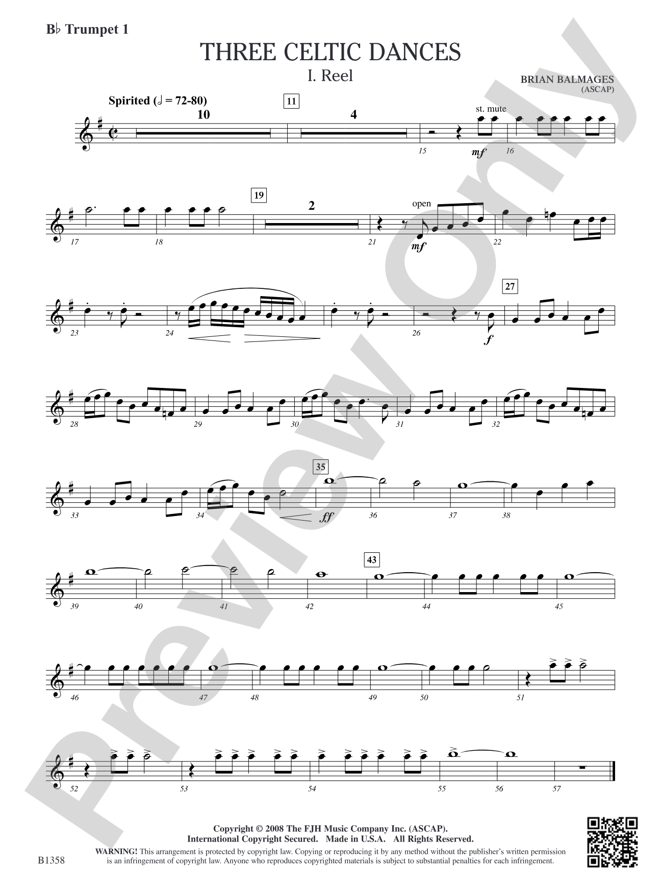 Three Celtic Dances: B-flat Trumpet 1