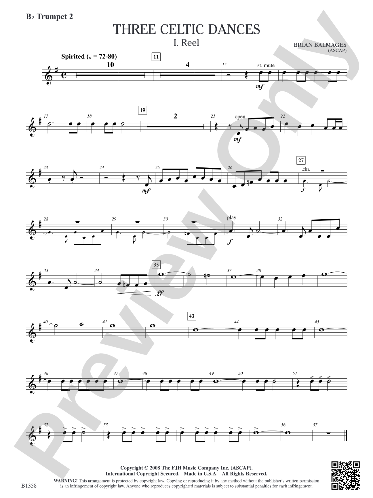 Three Celtic Dances: B-flat Trumpet 2