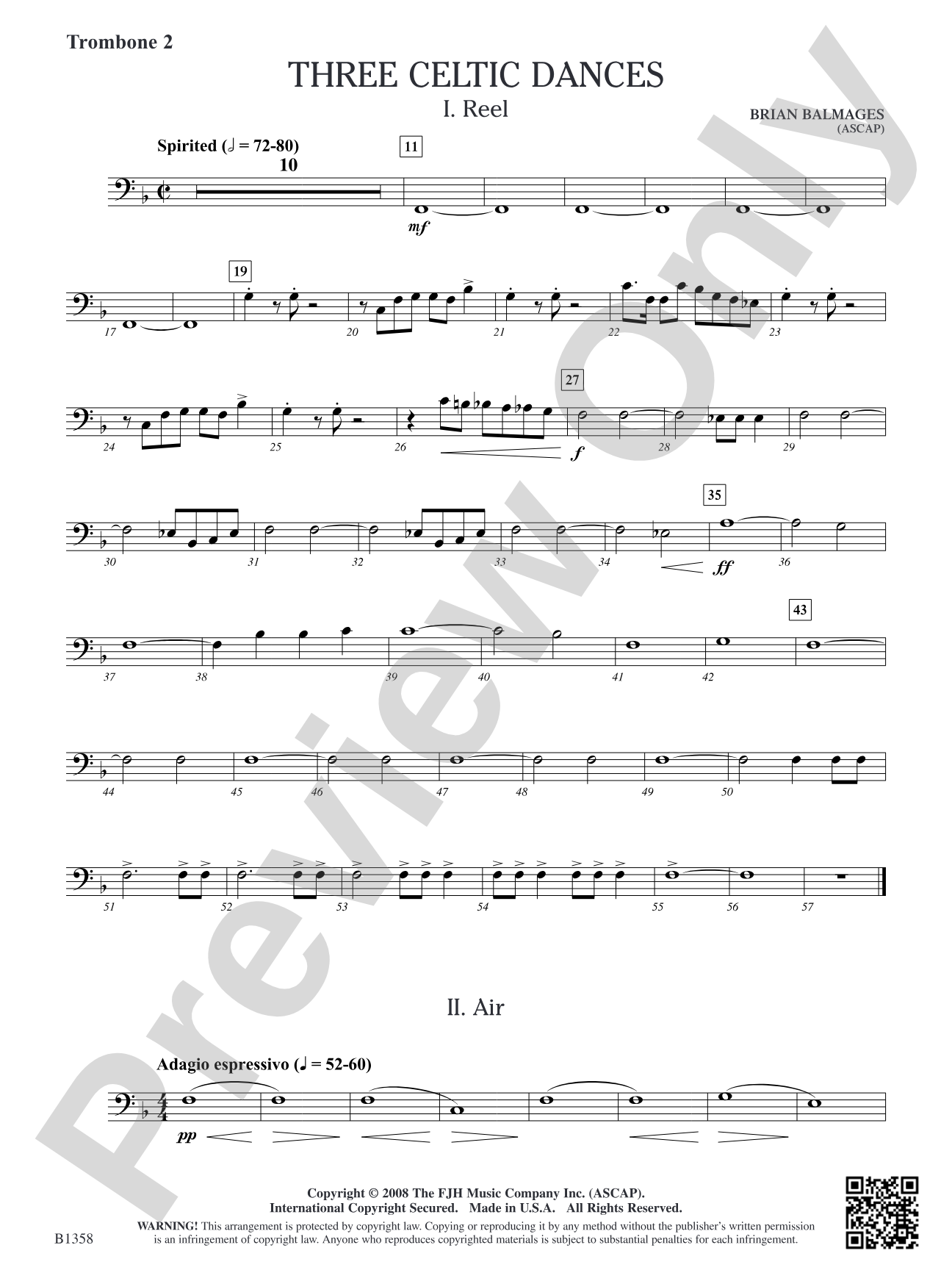 Three Celtic Dances: Trombone 2