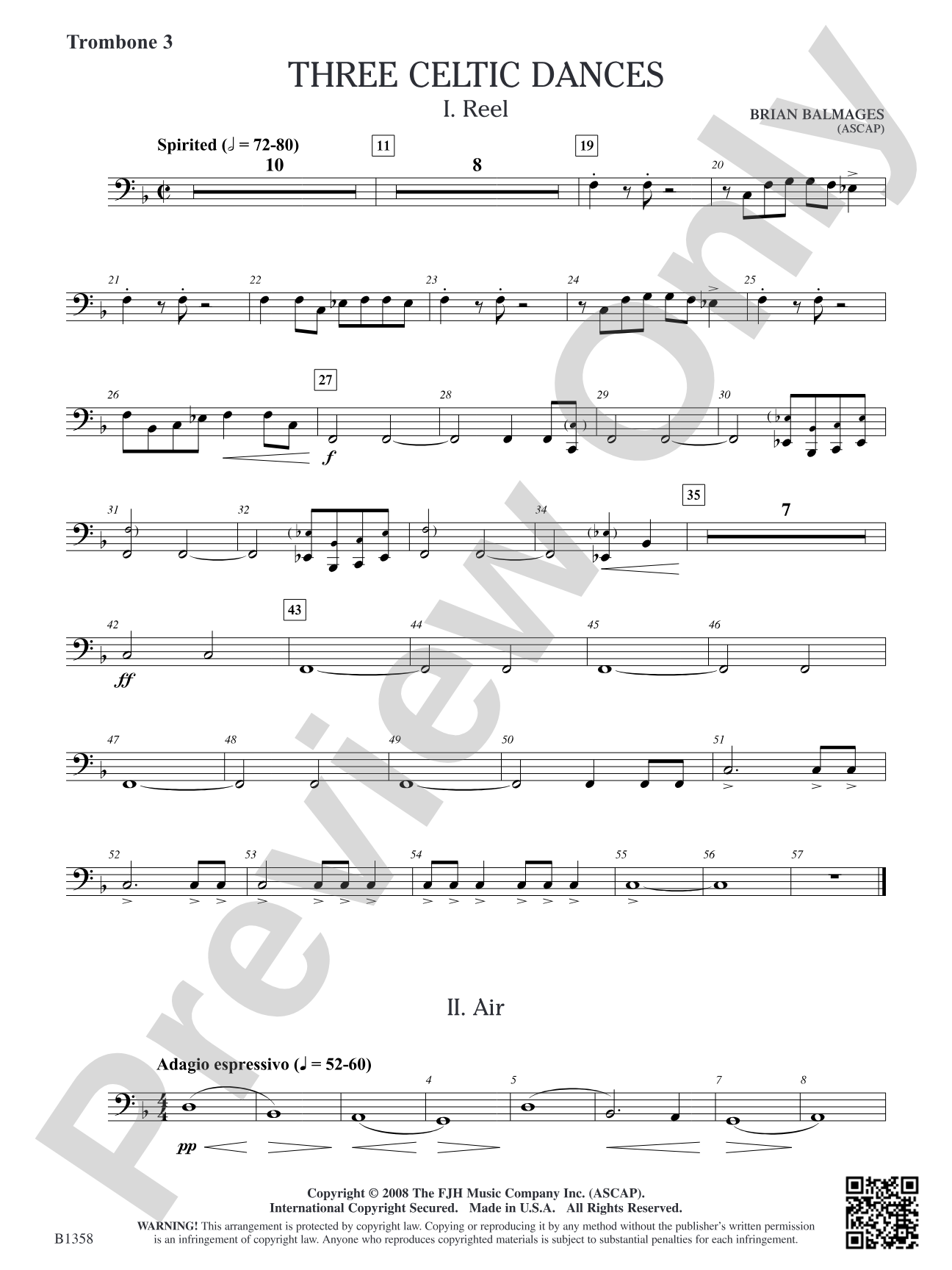 Three Celtic Dances: Trombone 3