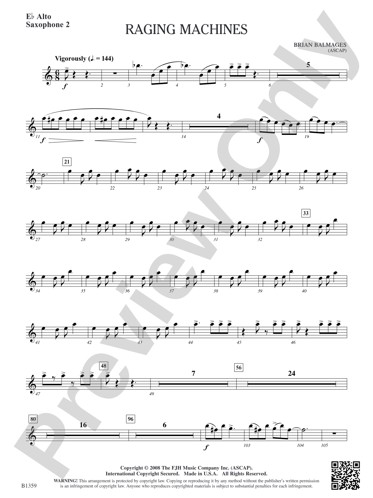 Raging Machines: E-flat Alto Saxophone 2