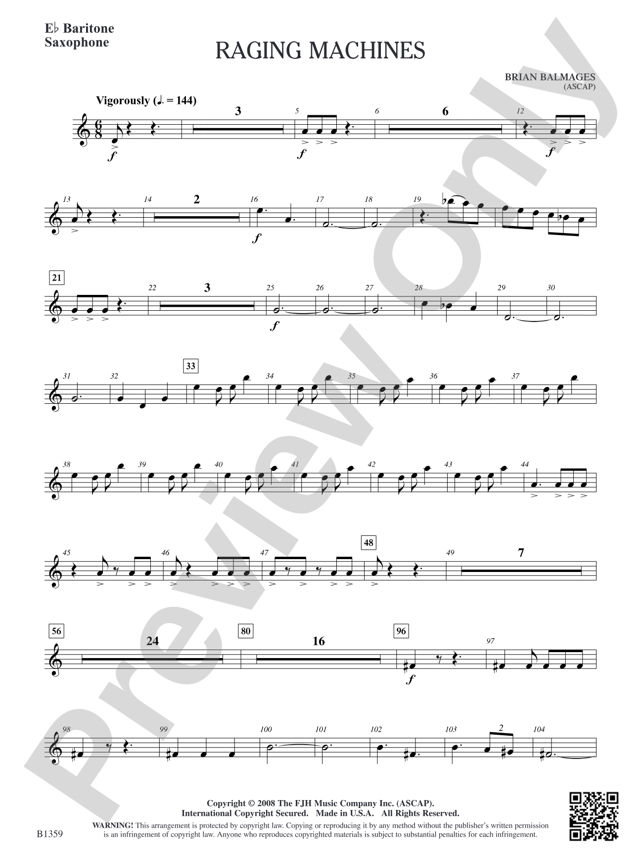 Raging Machines: E-flat Baritone Saxophone