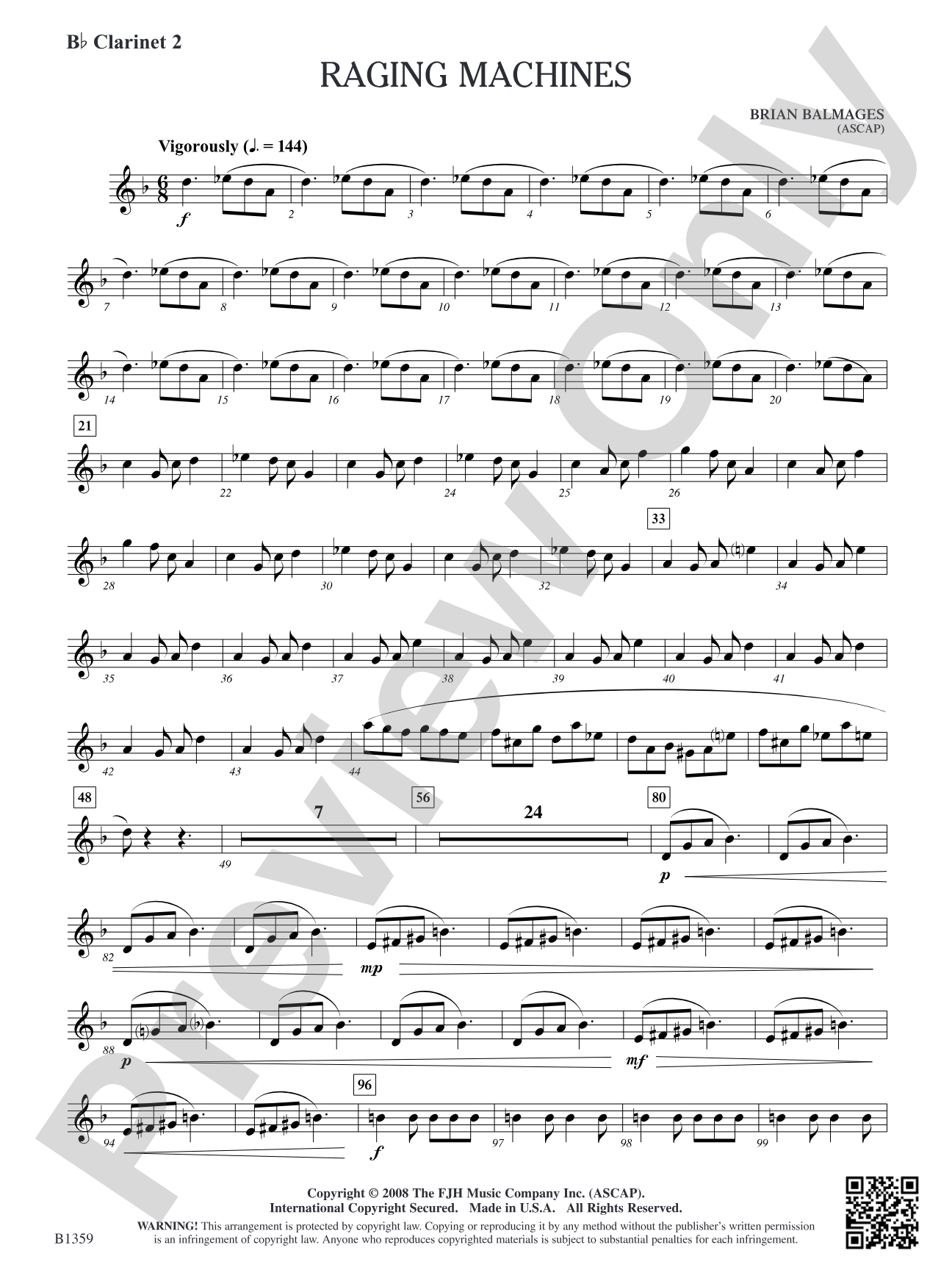 Raging Machines: B-flat Clarinet 2