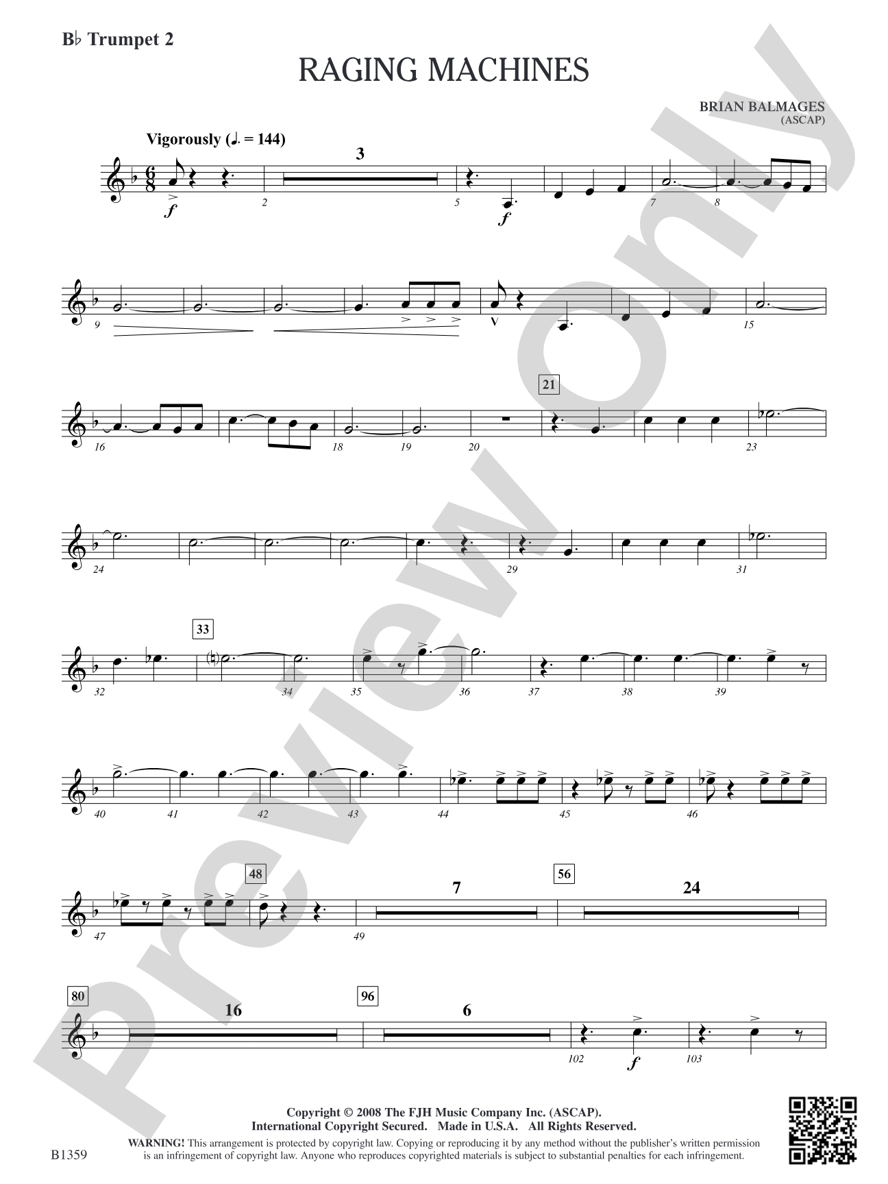 Raging Machines: B-flat Trumpet 2