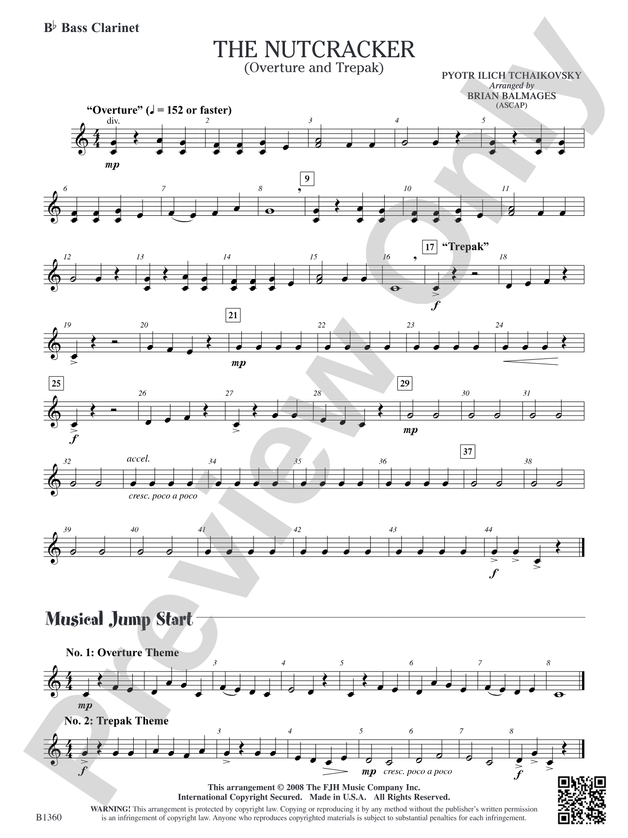 The Nutcracker (Overture and Trepak): B-flat Bass Clarinet