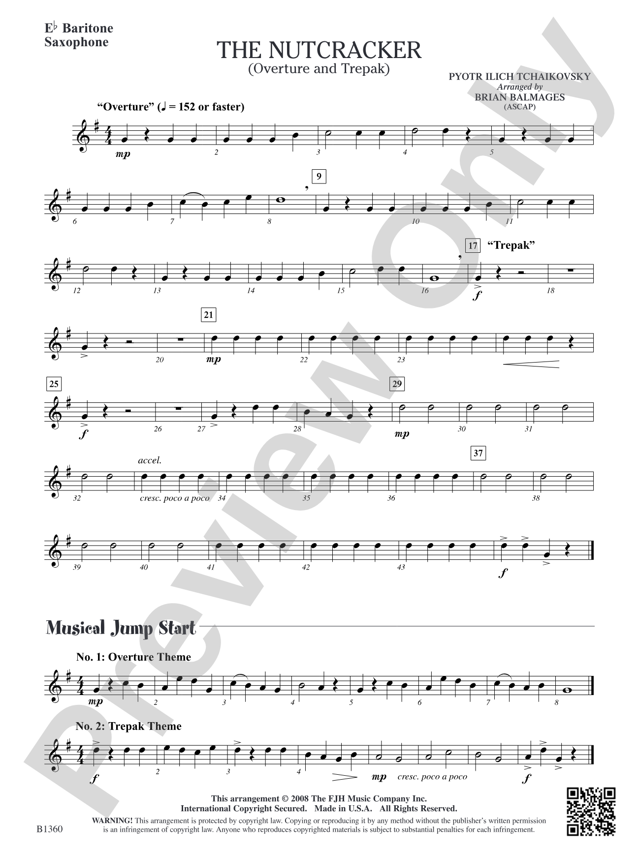 The Nutcracker (Overture and Trepak): E-flat Baritone Saxophone