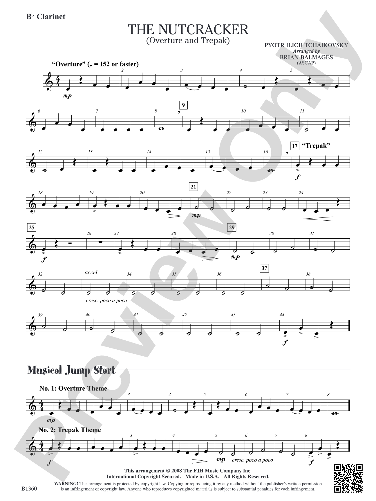 The Nutcracker (Overture and Trepak): B-flat Clarinet