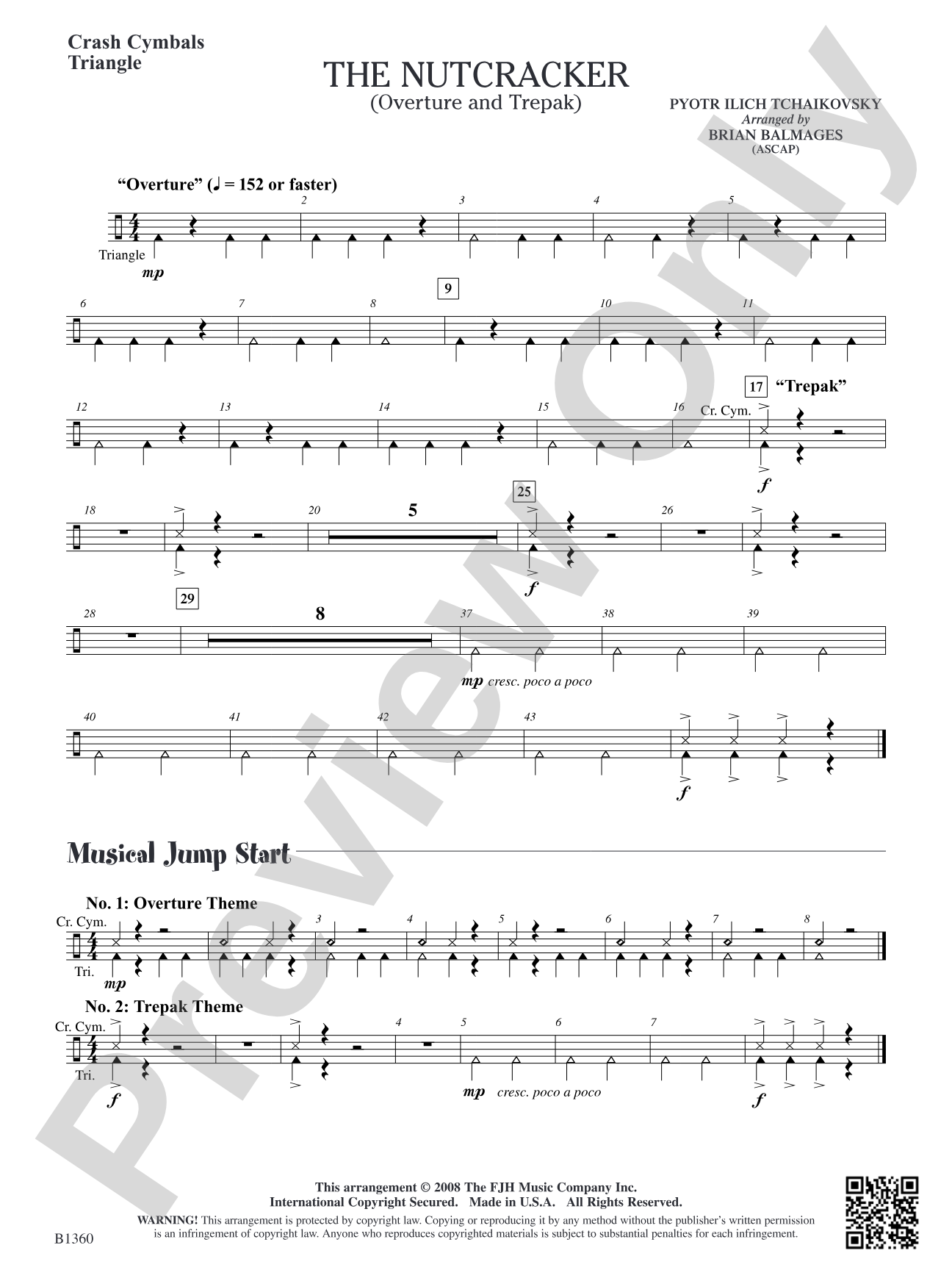 The Nutcracker (Overture and Trepak): Crash Cymbals/Triangle