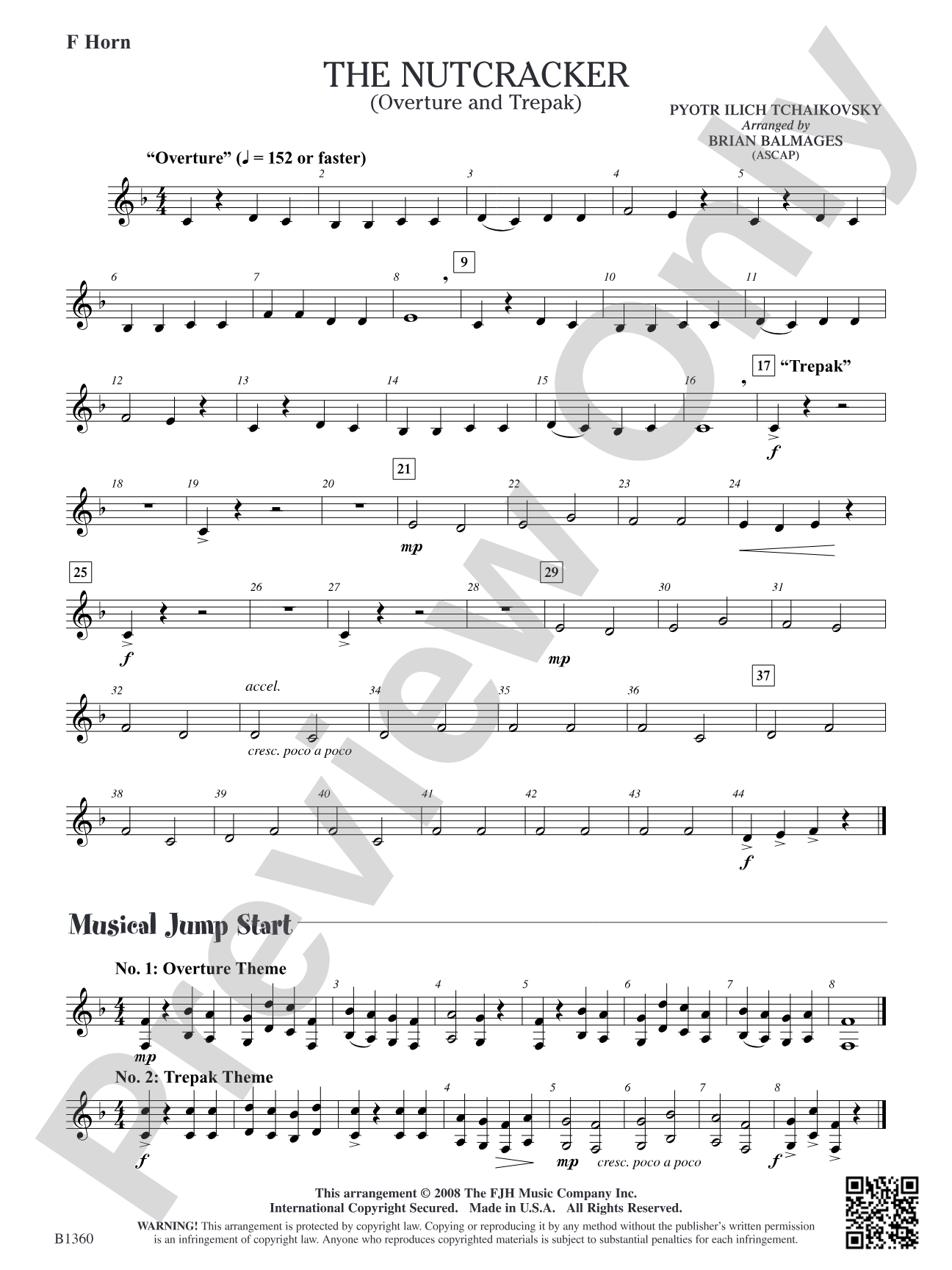 The Nutcracker (Overture and Trepak): F Horn