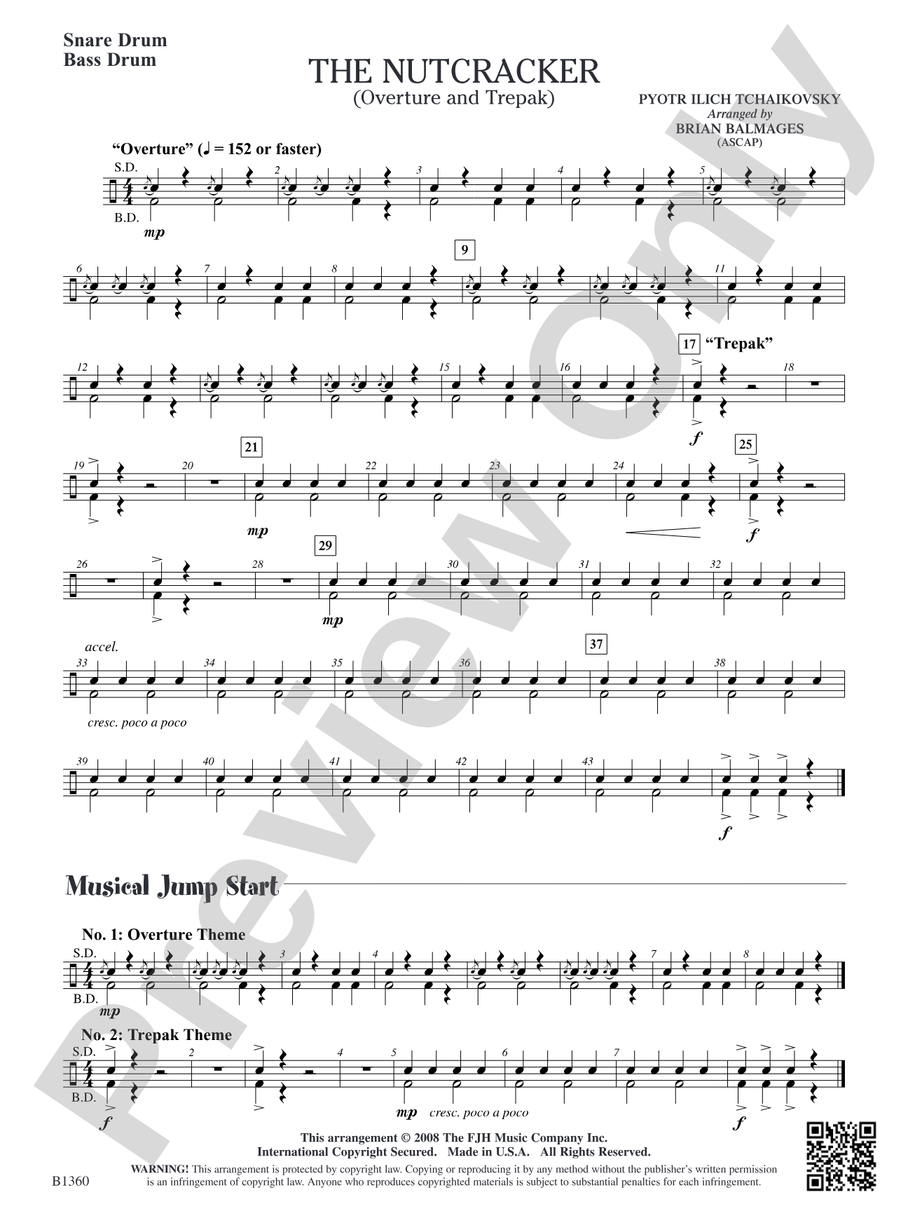 The Nutcracker (Overture and Trepak): Snare Drum/Bass Drum