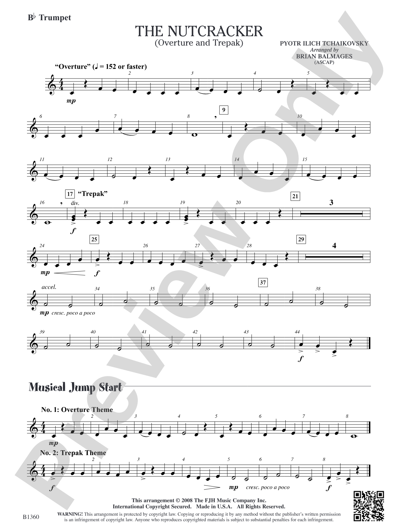 The Nutcracker (Overture and Trepak): B-flat Trumpet