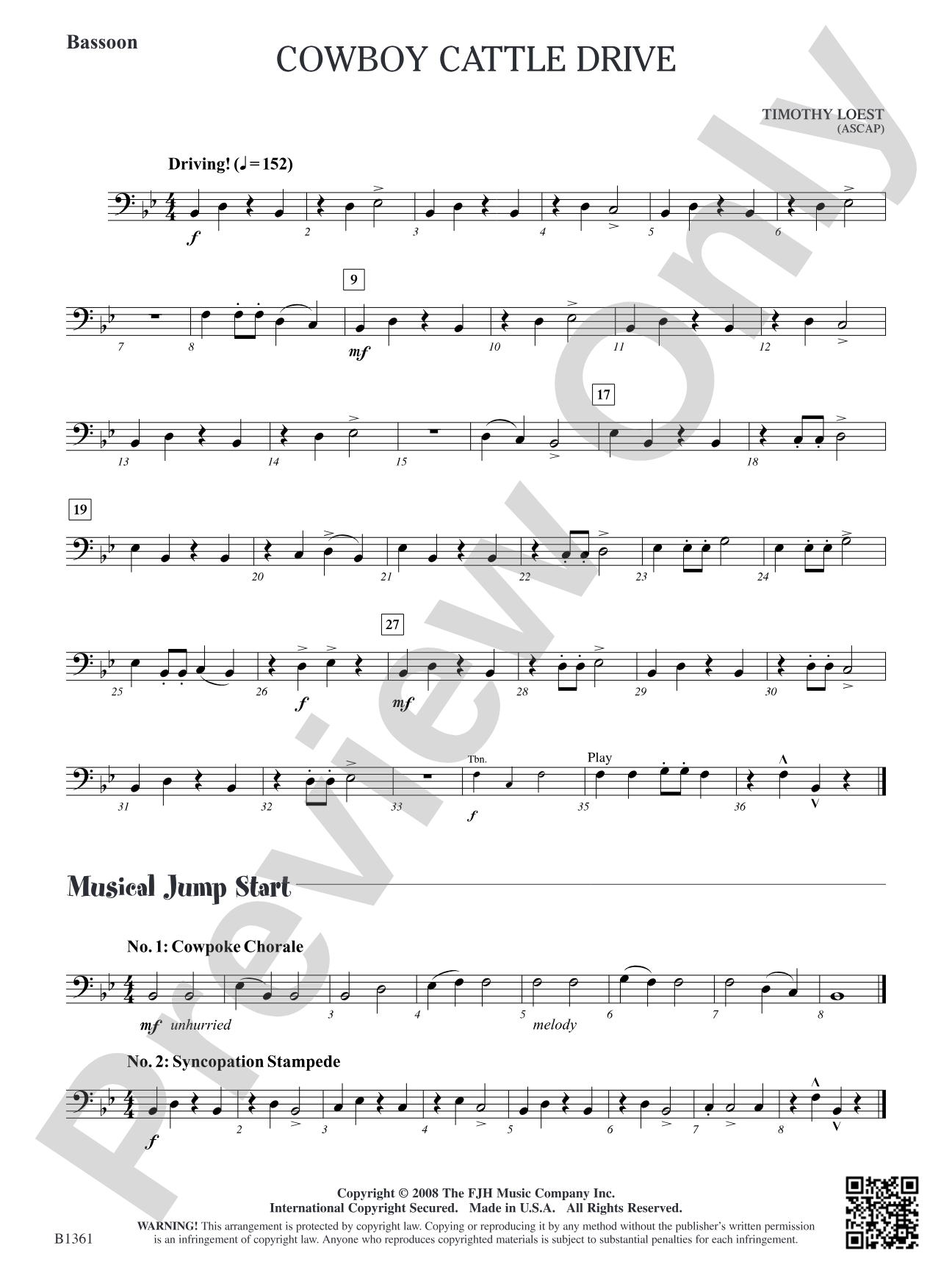 Cowboy Cattle Drive: Bassoon