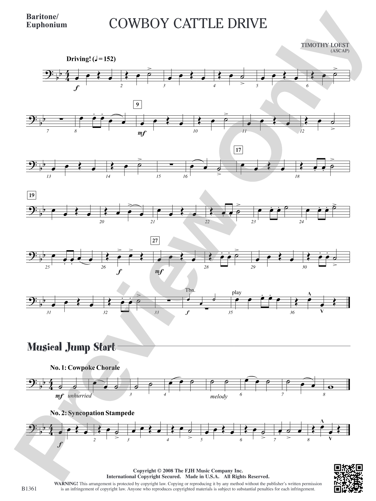 Cowboy Cattle Drive: Baritone/Euphonium