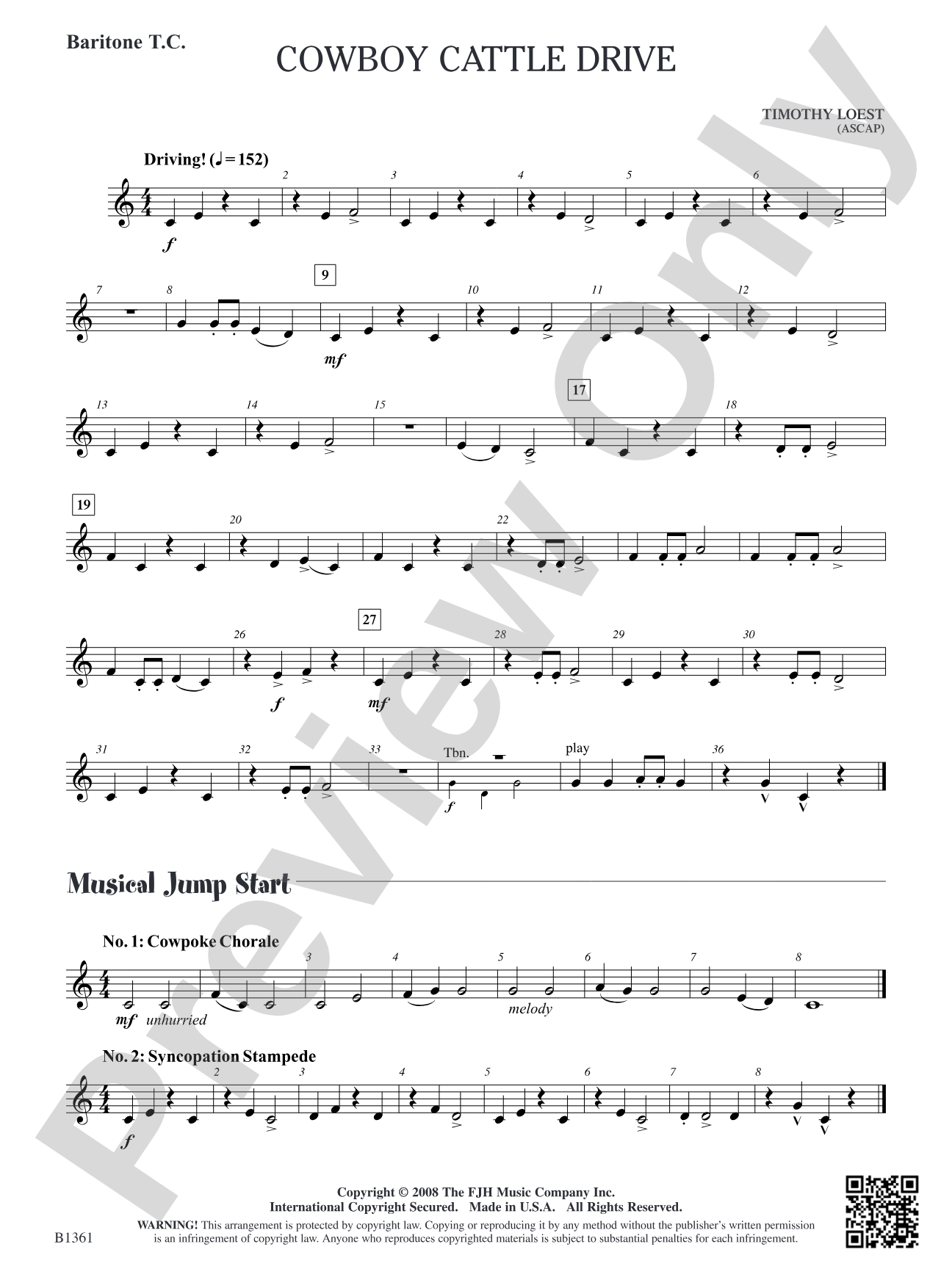 Cowboy Cattle Drive: Baritone T.C.