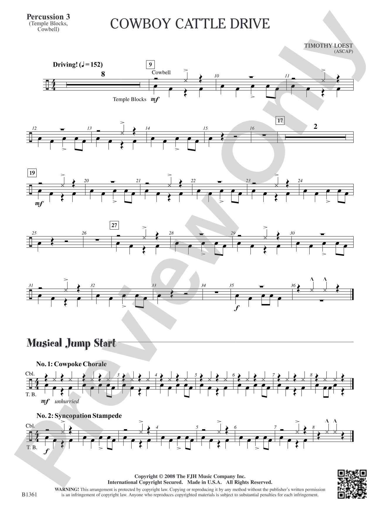 Cowboy Cattle Drive: Percussion 3