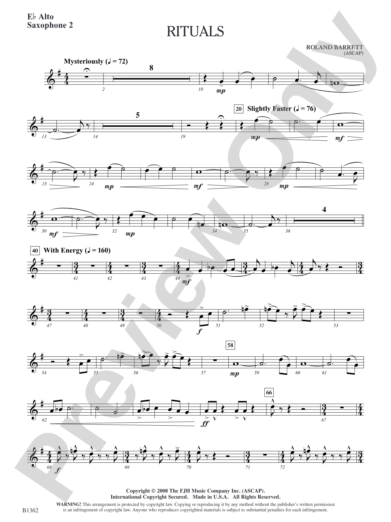 Rituals: E-flat Alto Saxophone 2