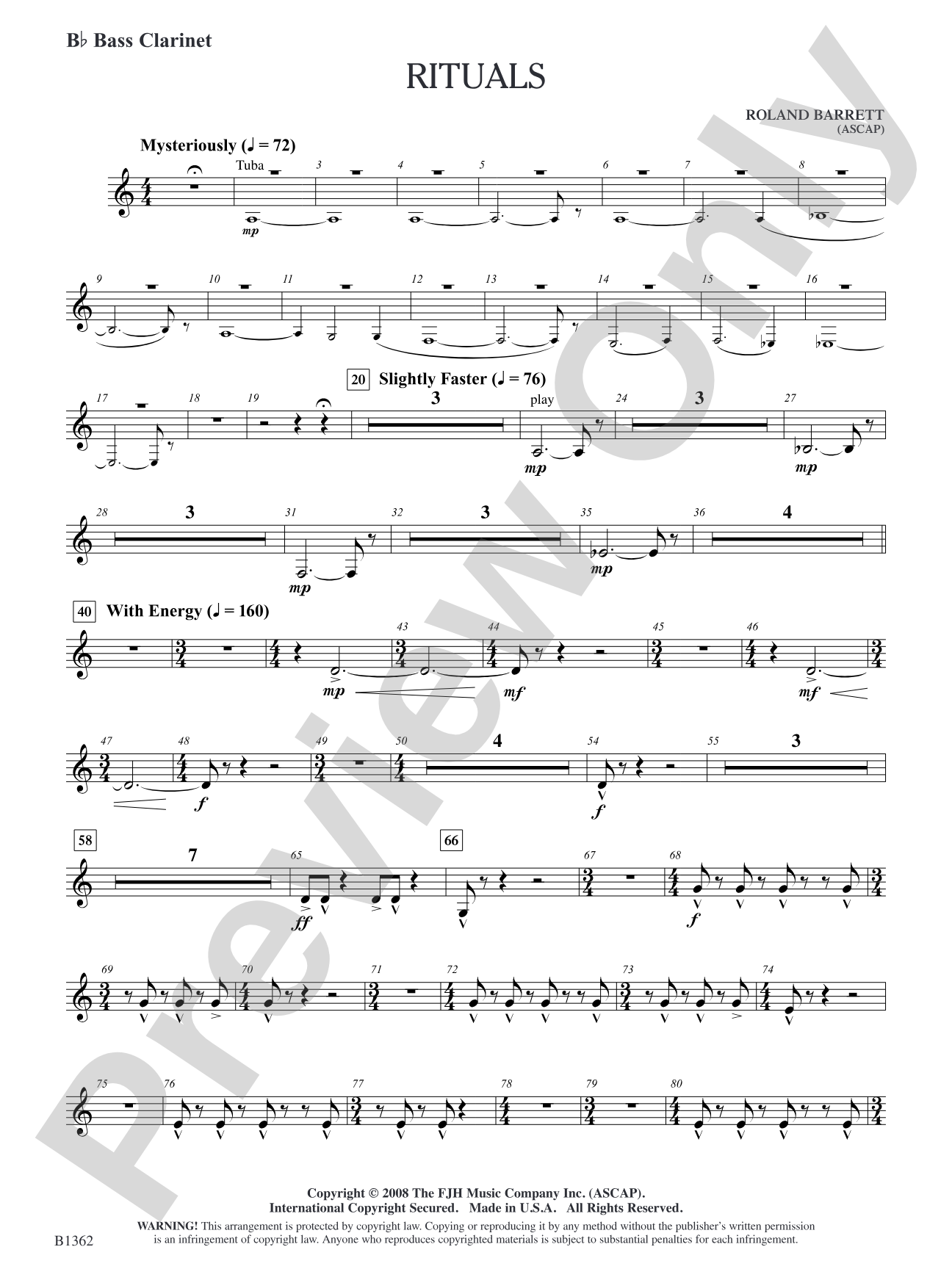 Rituals: B-flat Bass Clarinet