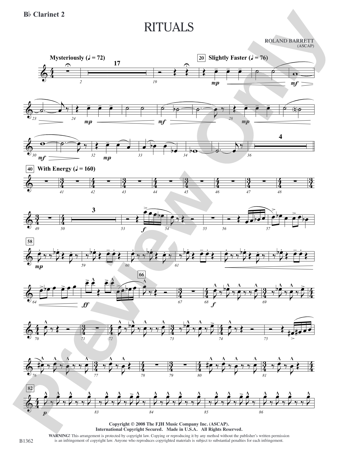 Rituals: B-flat Clarinet 2