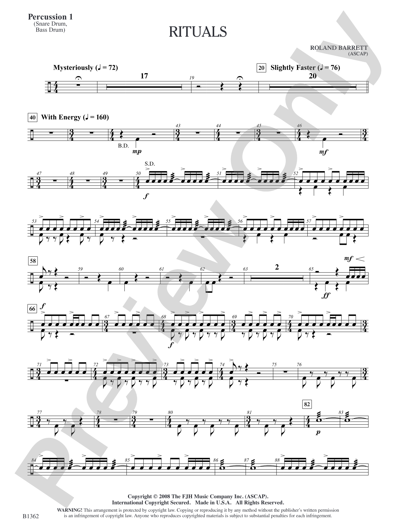 Rituals: Percussion 1
