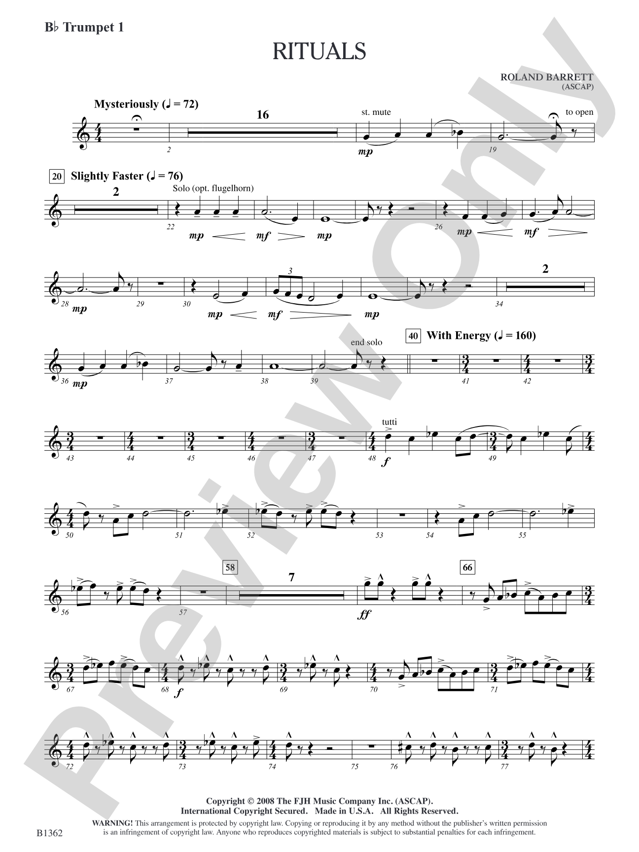 Rituals: B-flat Trumpet 1