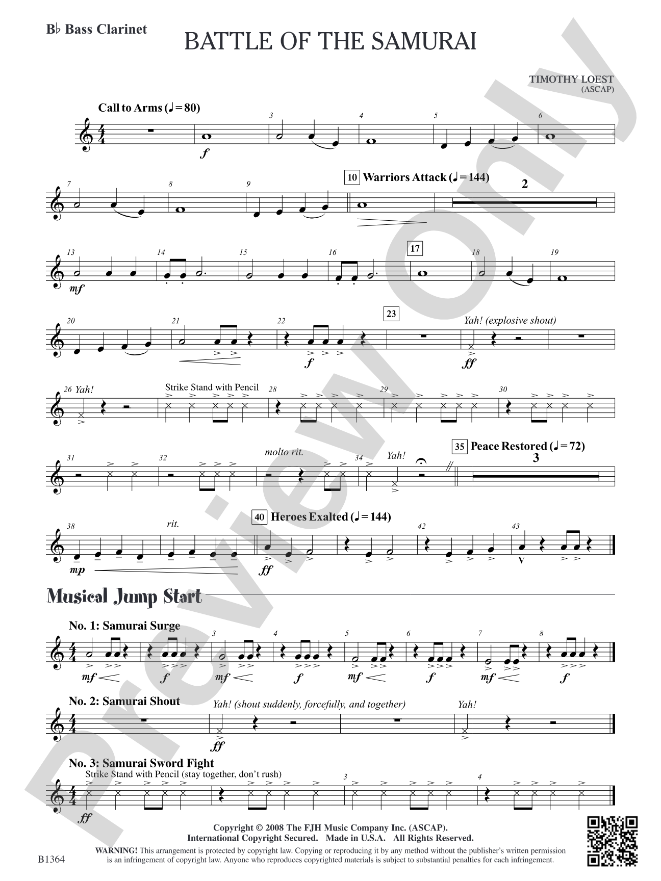 Battle of the Samurai: B-flat Bass Clarinet