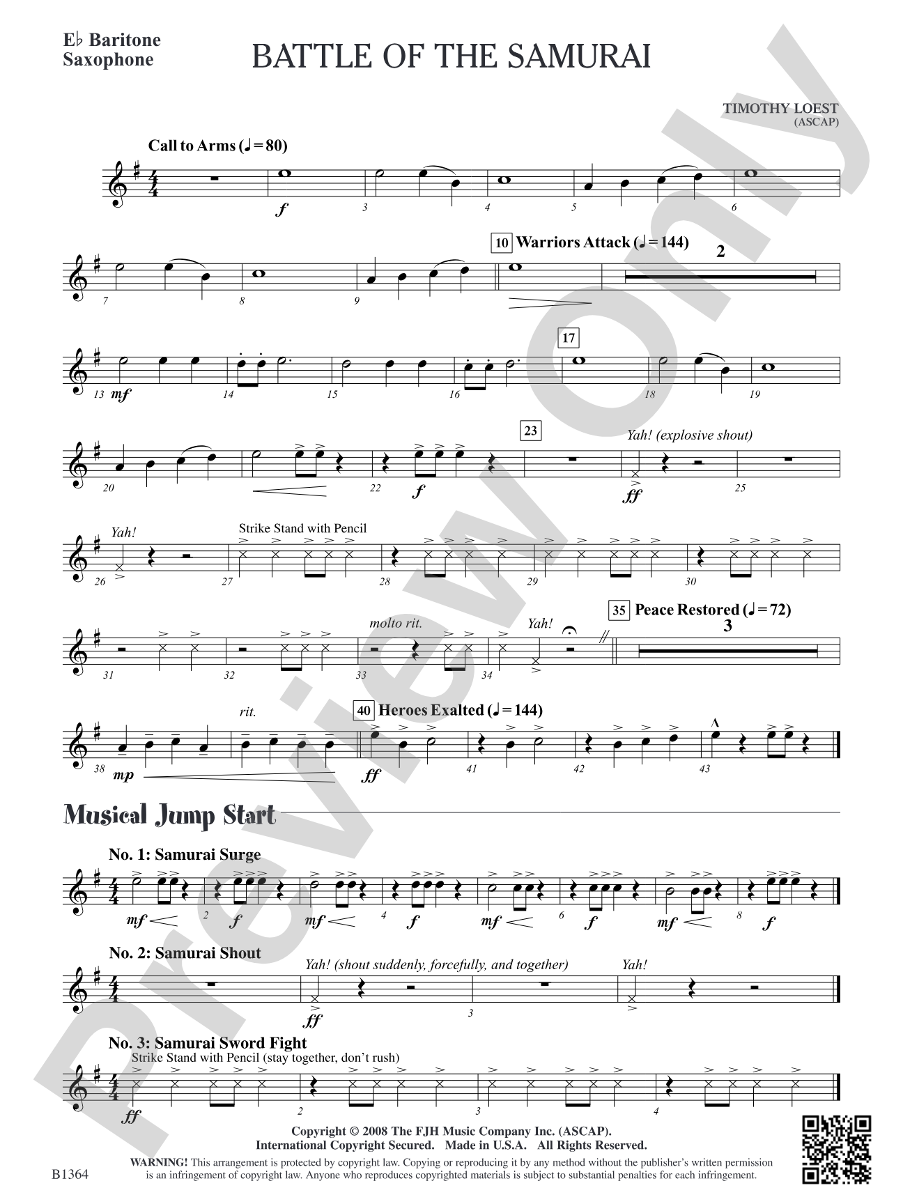 Battle of the Samurai: E-flat Baritone Saxophone
