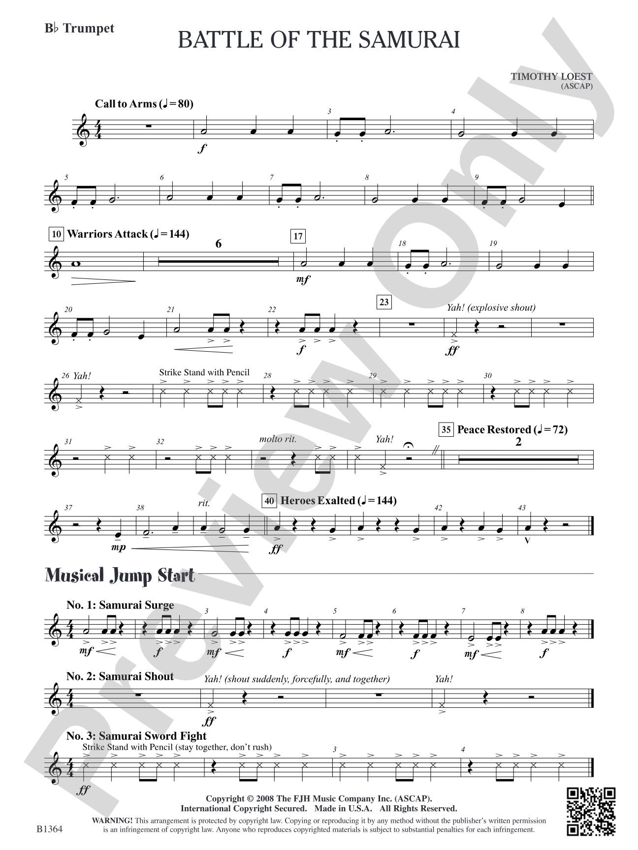Battle of the Samurai: B-flat Trumpet