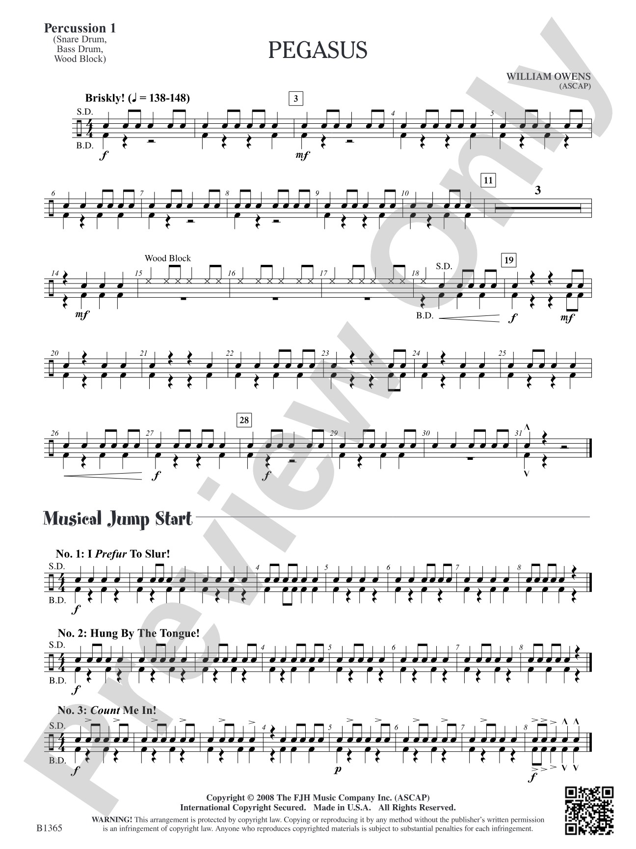 Pegasus: Percussion 1