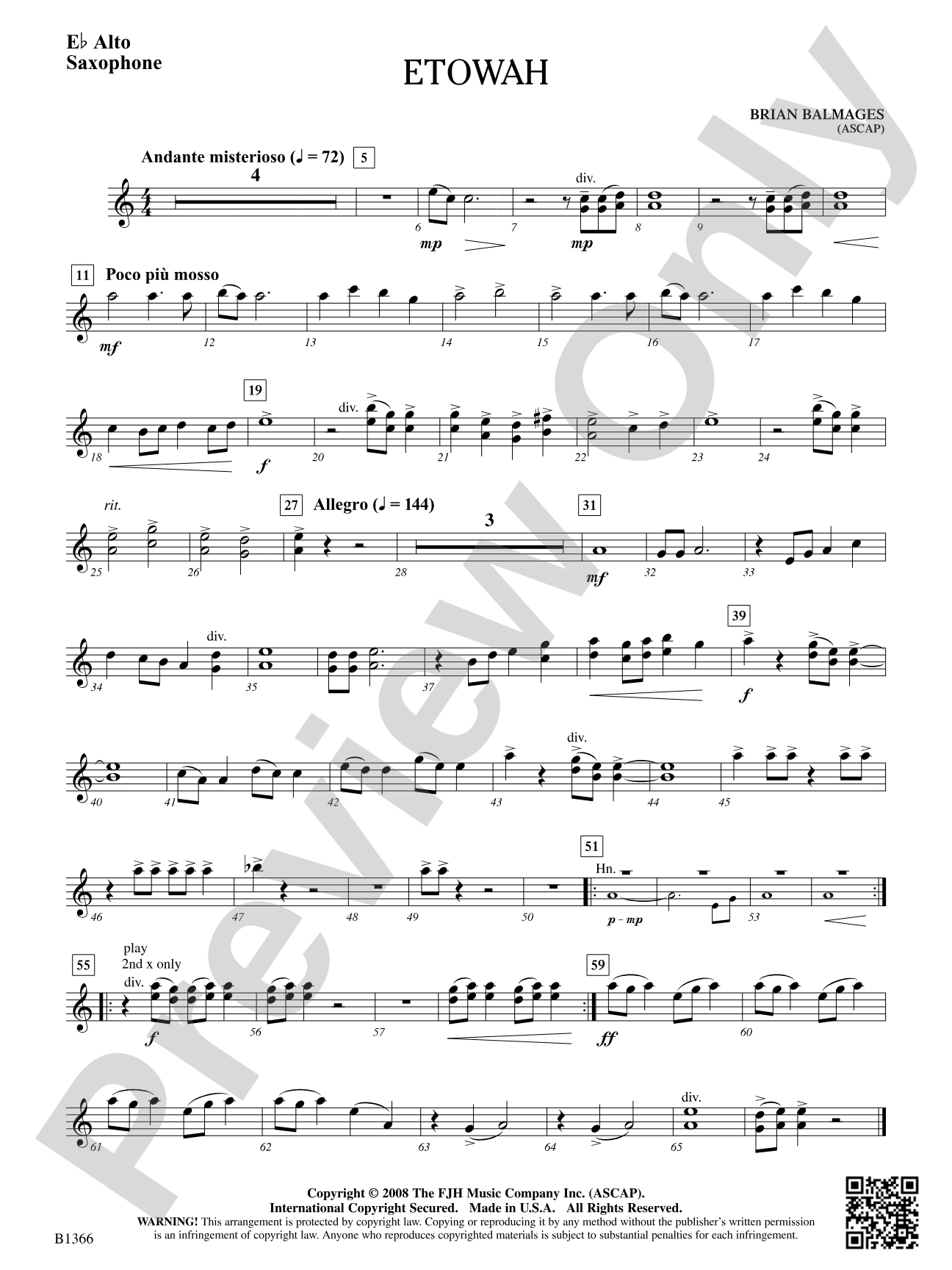 Etowah: E-flat Alto Saxophone