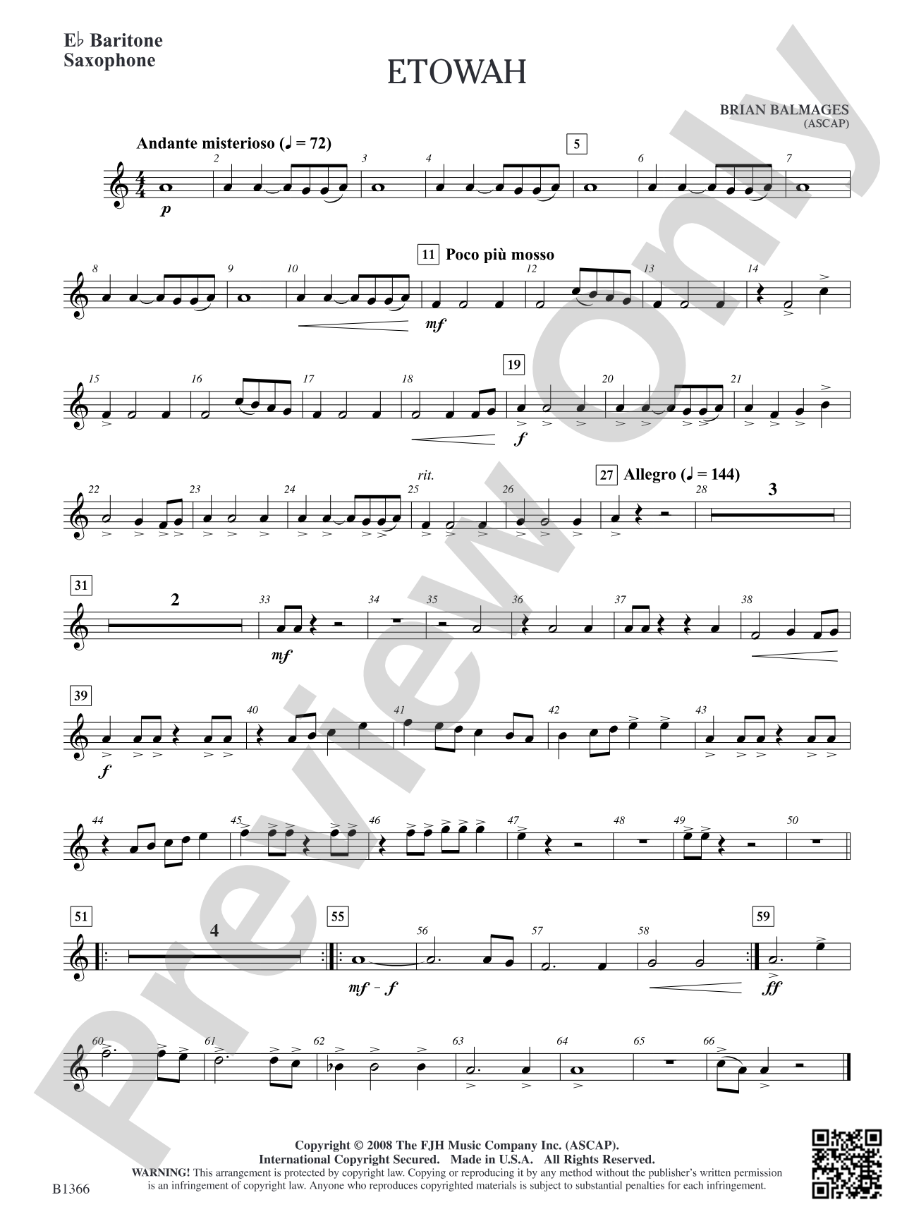 Etowah: E-flat Baritone Saxophone