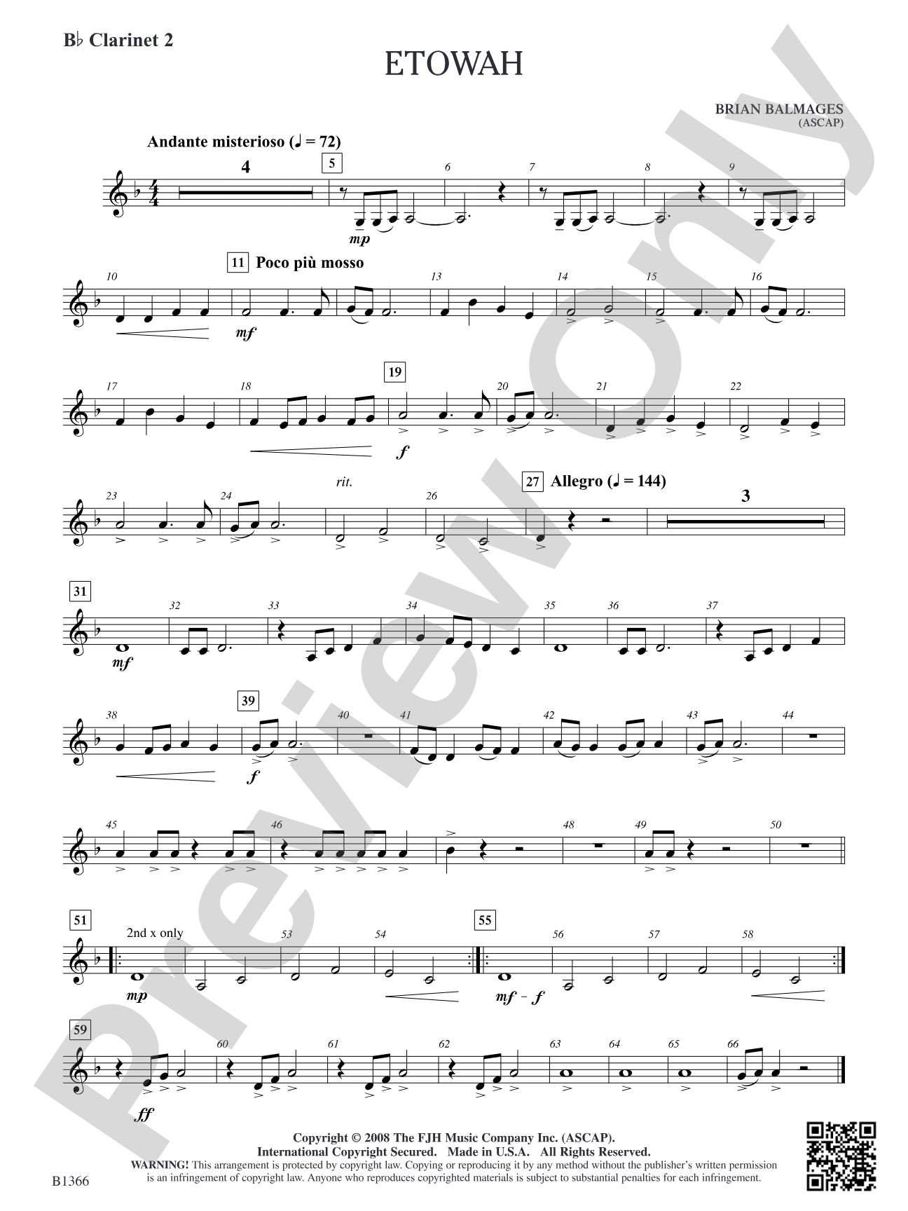 Etowah: B-flat Clarinet 2
