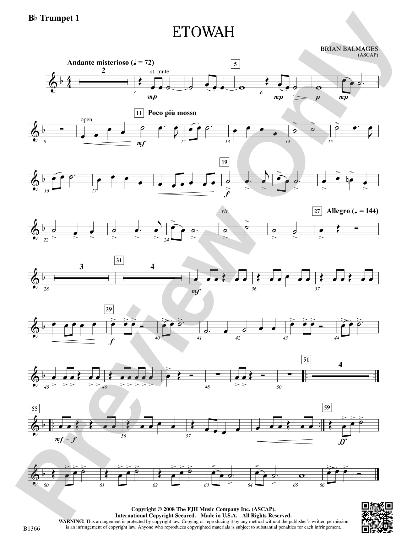 Etowah: B-flat Trumpet 1