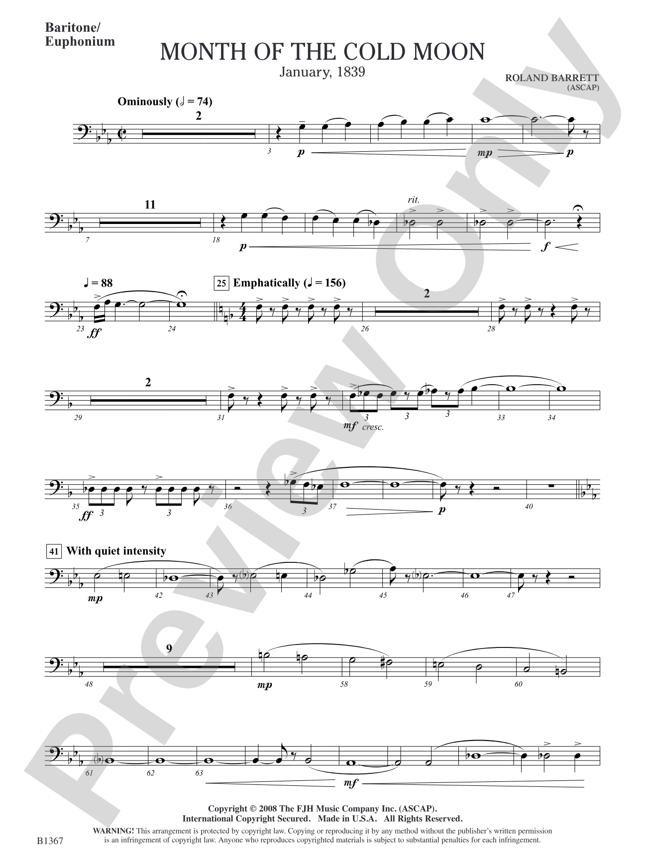Month of the Cold Moon: Baritone/Euphonium